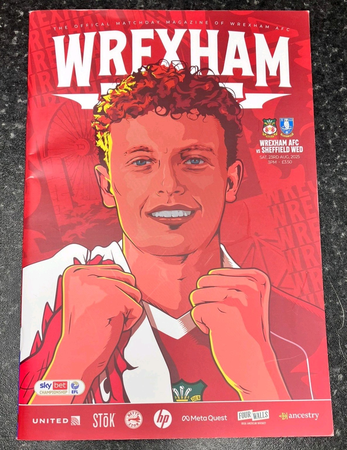 Wrexham v Sheffield Wednesday Offical Match Programme 23 August 2025 for sale on Ebay