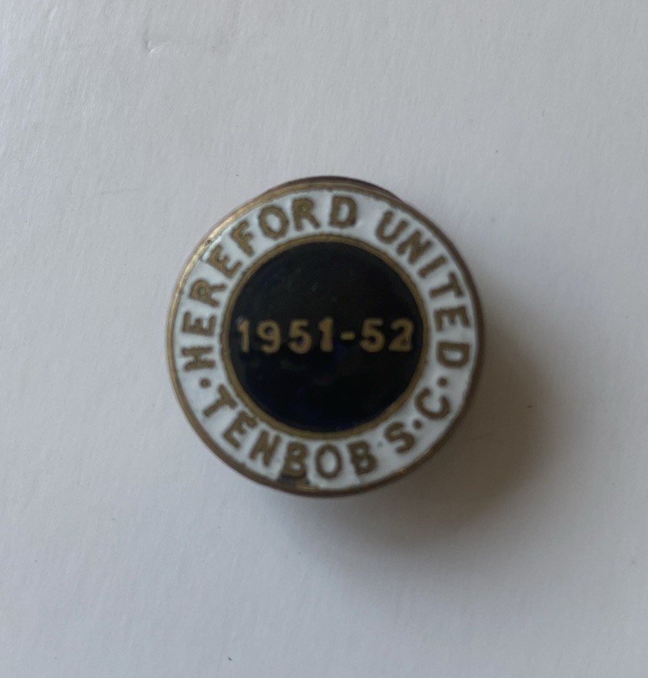 Original Hereford United Ten Bob 1951-52 lapel Badge Rare  for sale on Ebay