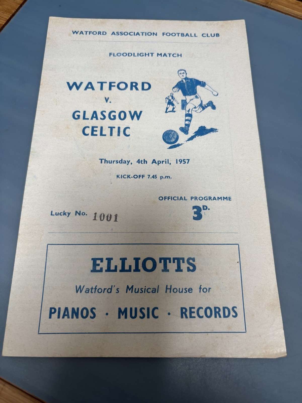 WATFORD c CELTIC April 1957 for sale on Ebay