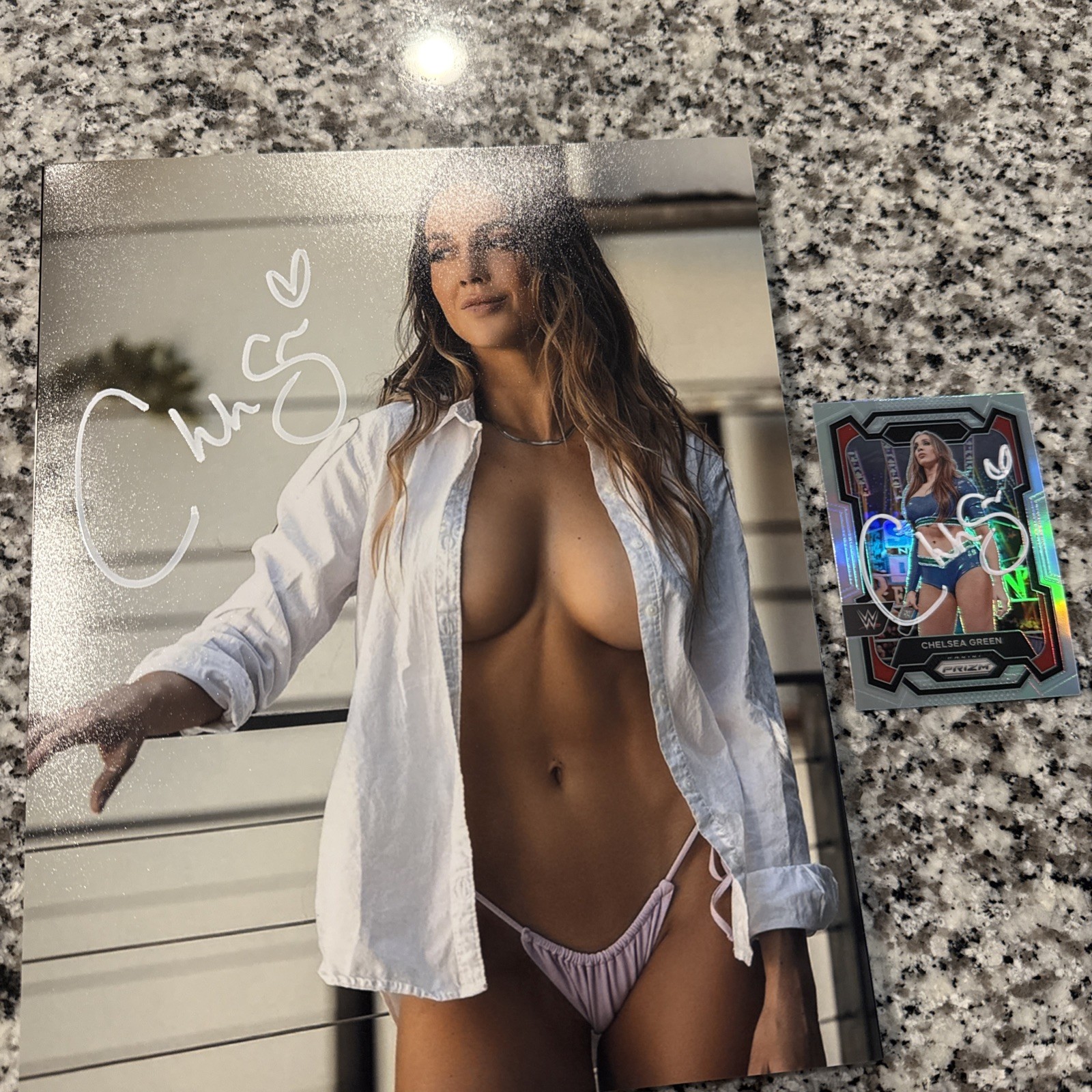 Chelsea Green Signed 8x10 Photo And Signed Card Wwe Diva for sale on Ebay