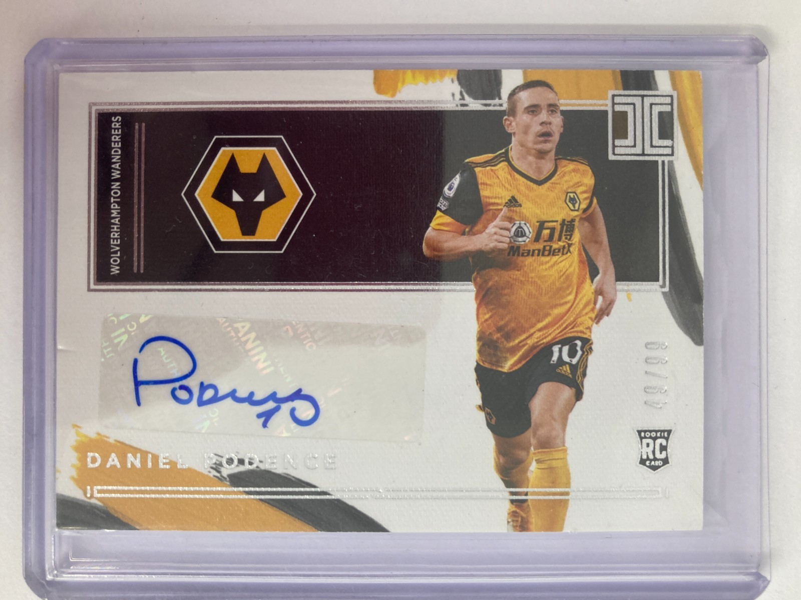 PANINI IMPECCABLE PL 2020-21 DANIEL PODENCE WOLVES RC AUTOGRAPH 49/99. for sale on Ebay