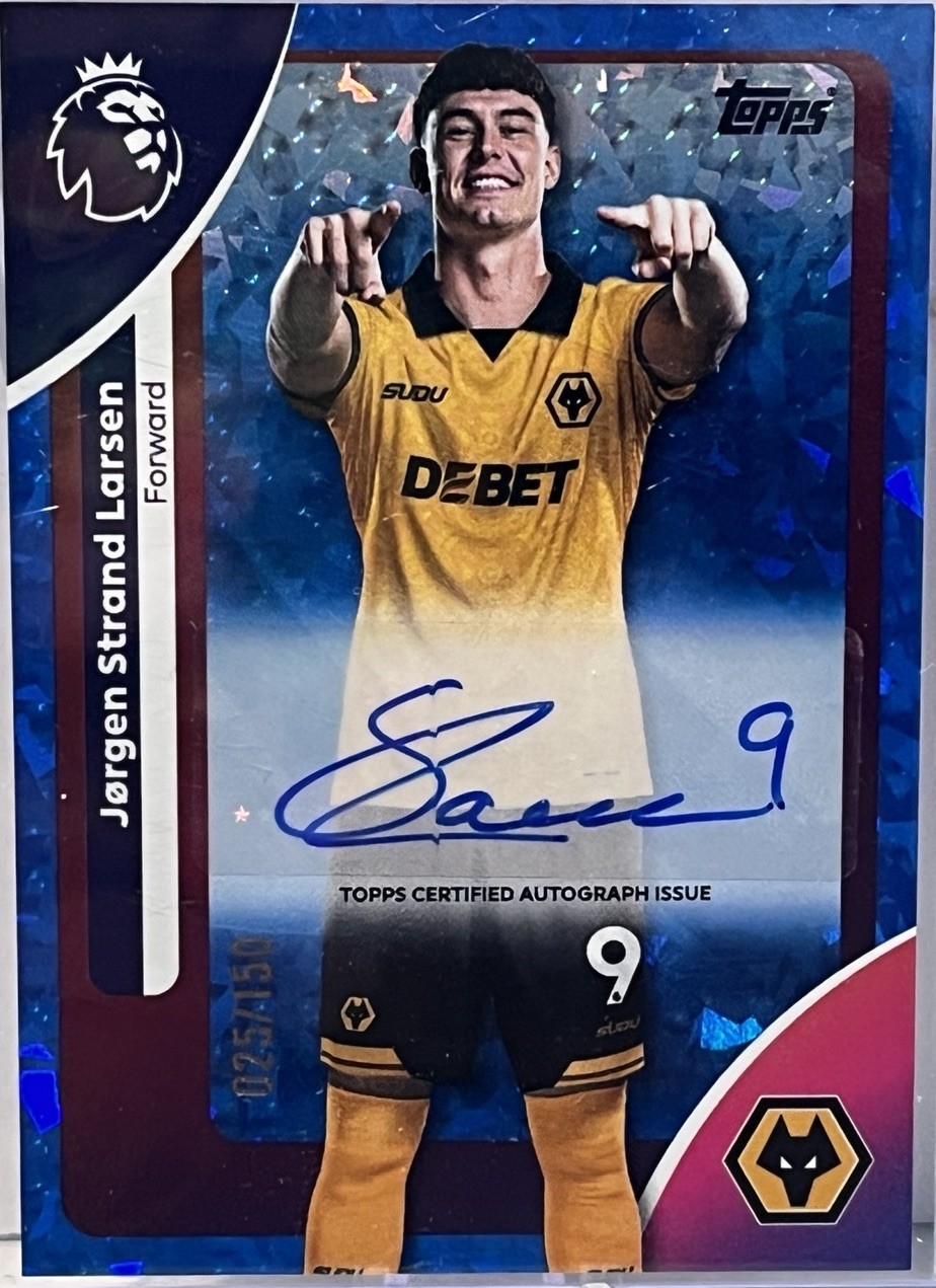 Topps Premier League Jorgen Strand Larsen Wolves - Auto /150 for sale on Ebay