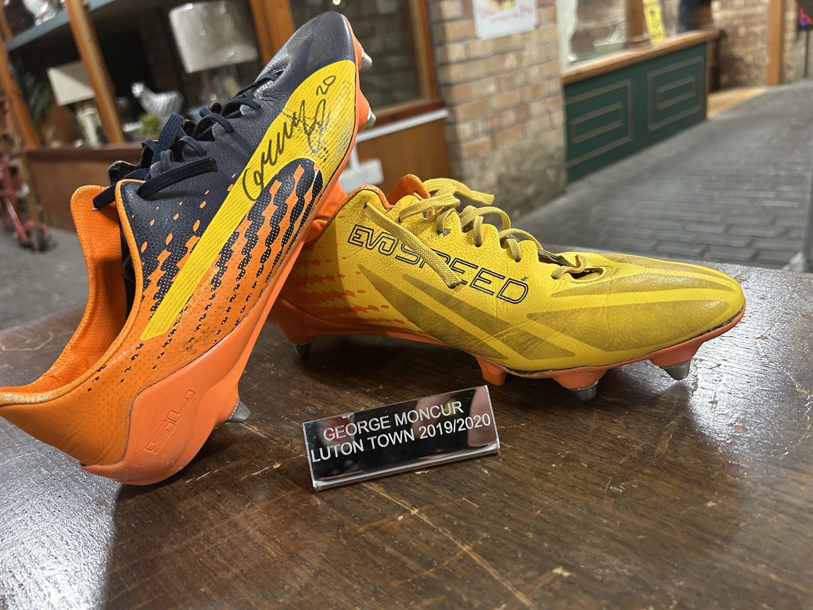 (Not Shirt) Luton, Colchester, Barnsley, West Ham,SIGNED MONCUR MATCH Worn Boots for sale on Ebay
