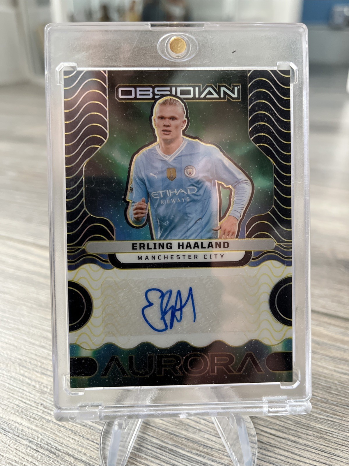 Panini Obsidian Aurora  Erling Haaland Auto 06/10 Manchester City for sale on Ebay