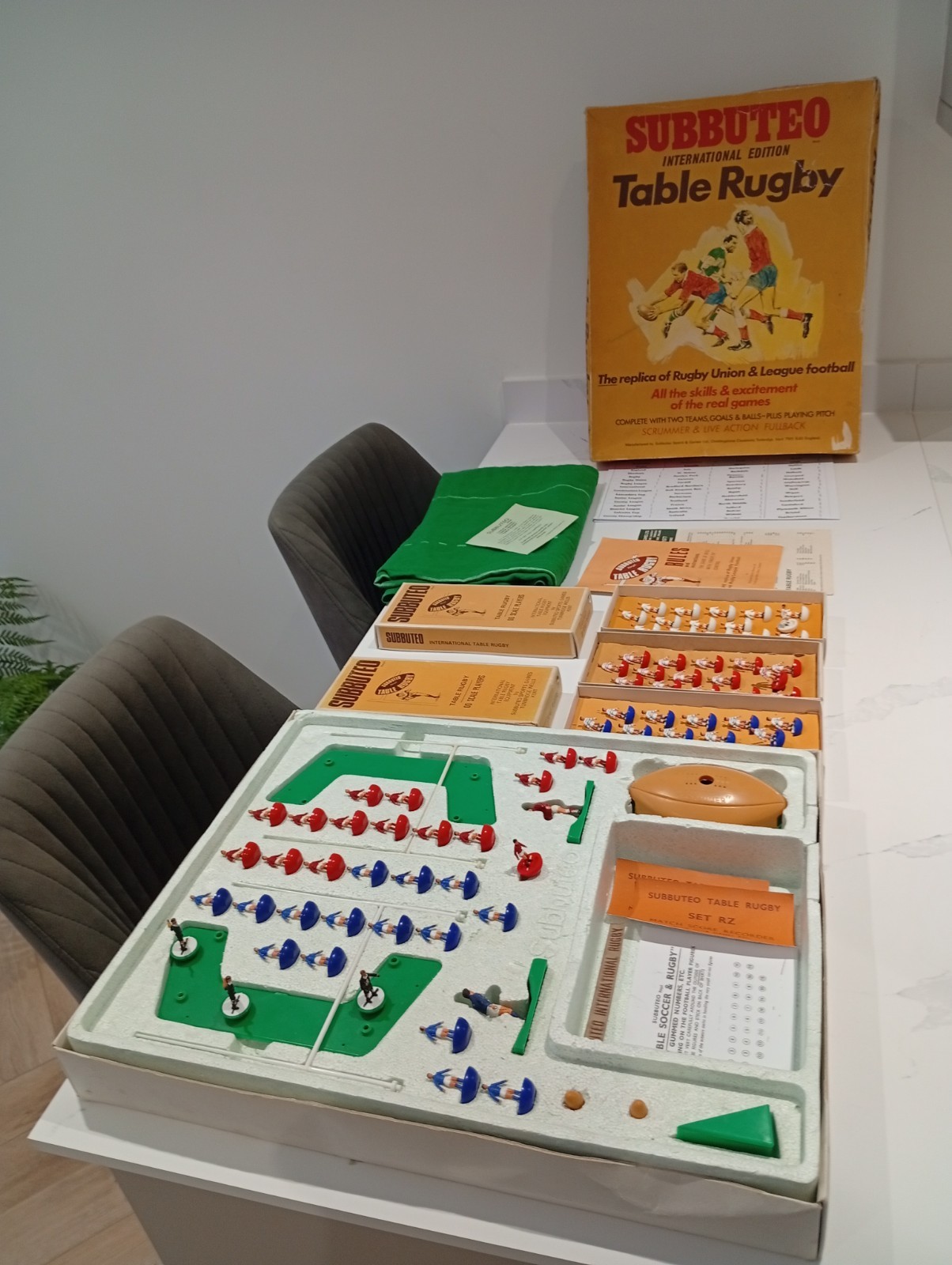 Subbuteo Rugby  R2  HW Team  & 4 Extra Teams + Paperwork+ Copies Scoreboard Tabs for sale on Ebay