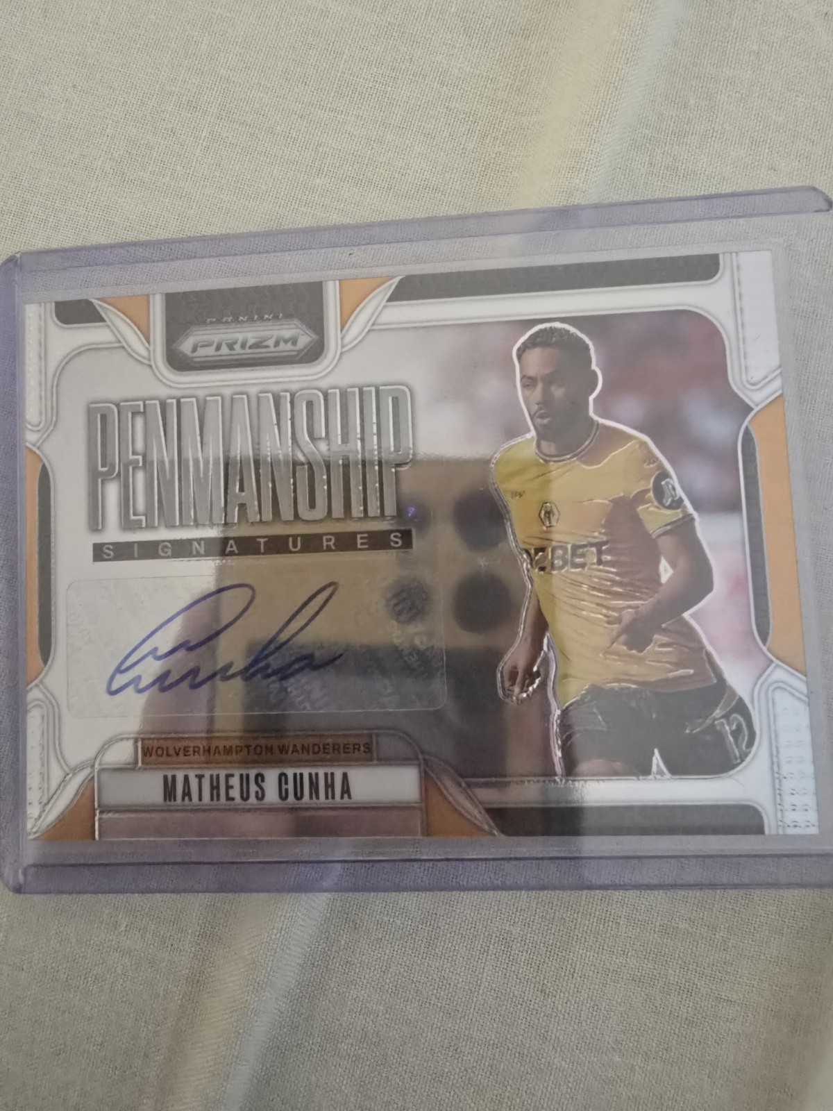 Matheus Cunha Auto Penmanship 2024-25 Panini Prizm Premier League Wolves #P-MG for sale on Ebay