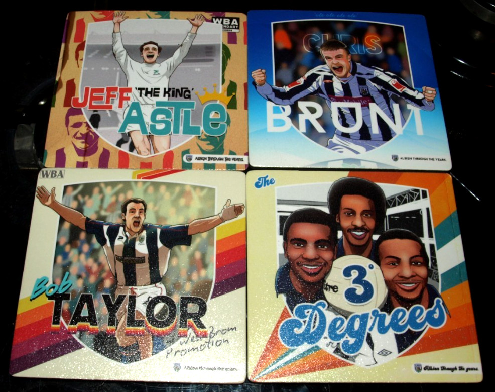 WBA - WEST BROMWICH ALBION - 4 x drinks coasters - vgc for sale on Ebay