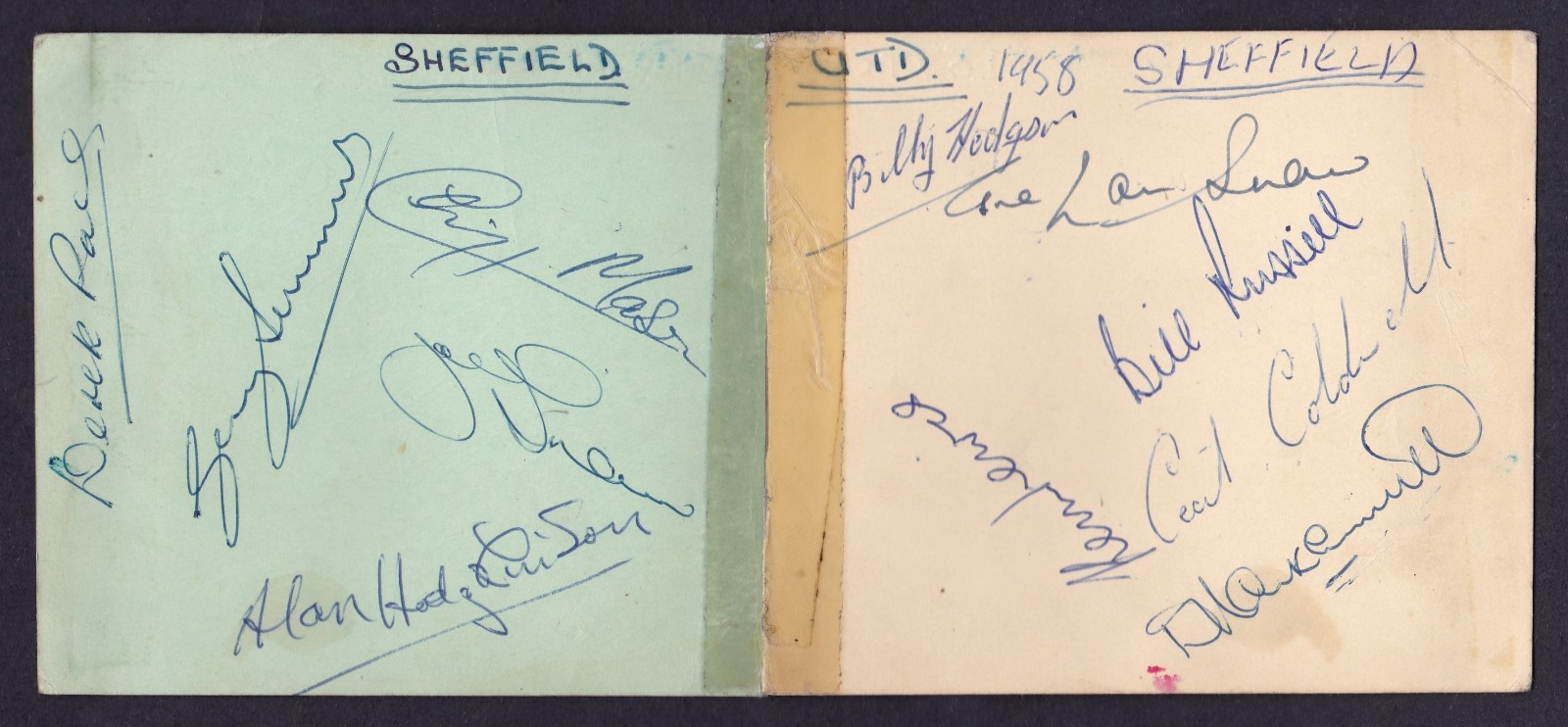 SHEFFIELD UNITED 1958/1959 Team Signed Page x 11 Autographs for sale on Ebay