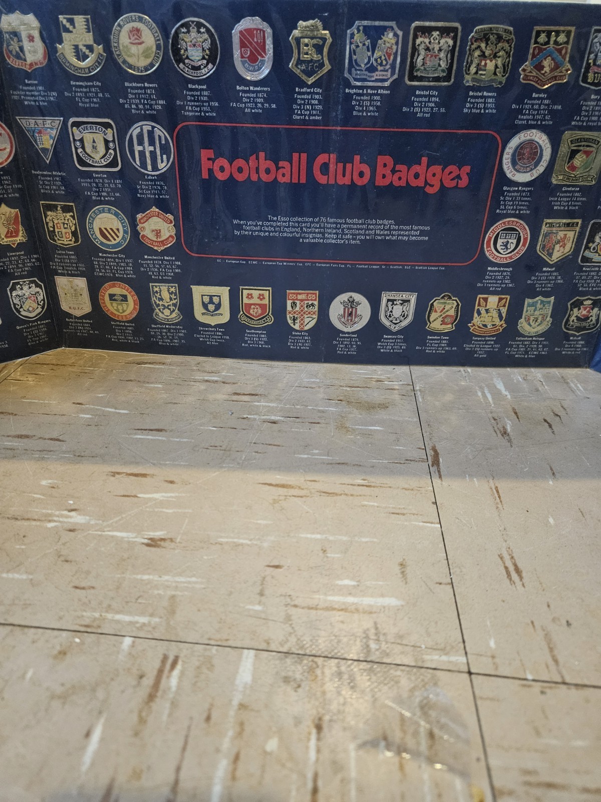 COMPLETE ESSO COLLECTION OF FOOTBALL CLUB BADGES 76 BADGES for sale on Ebay