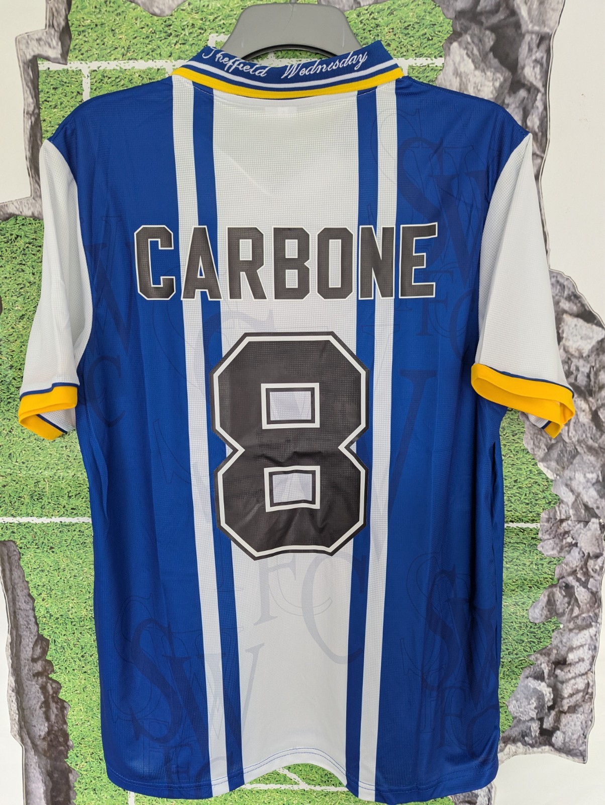 Sheffield Wednesday 1995 1996 1997 Home Football Shirt BENITO CARBONE SIZE LARGE for sale on Ebay