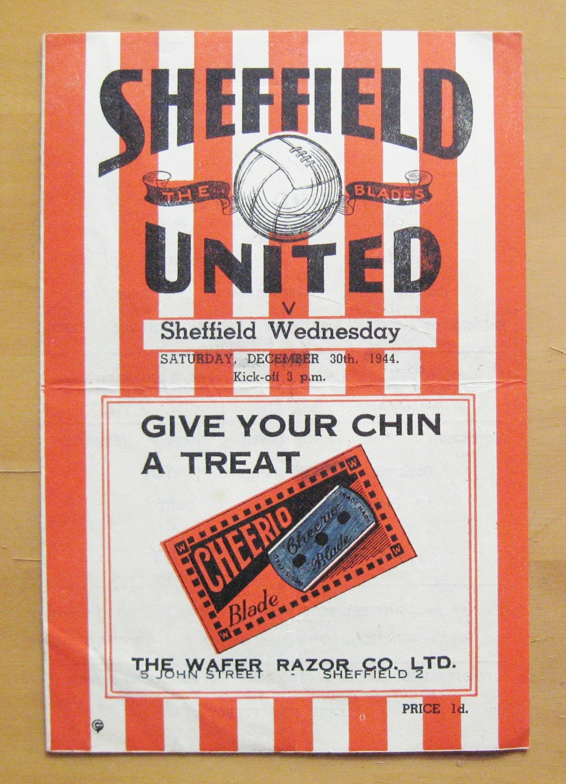 SHEFFIELD UNITED v SHEFFIELD WEDNESDAY FA Cup 1944/1945 Good Condition Programme for sale on Ebay
