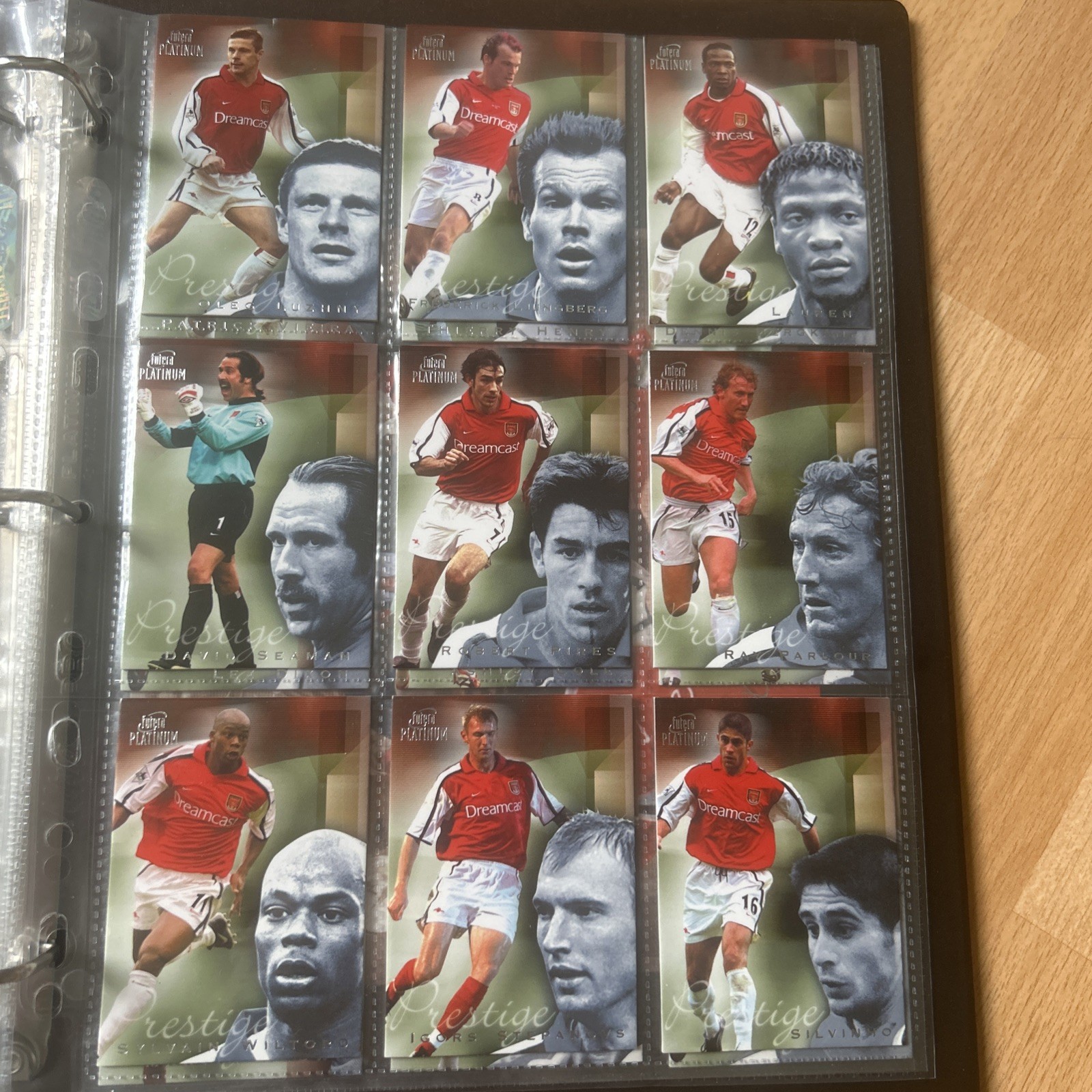2001 Arsenal F.C. Prestige Futera Platinum /150 Full Set & XL Card /100 & Relic for sale on Ebay