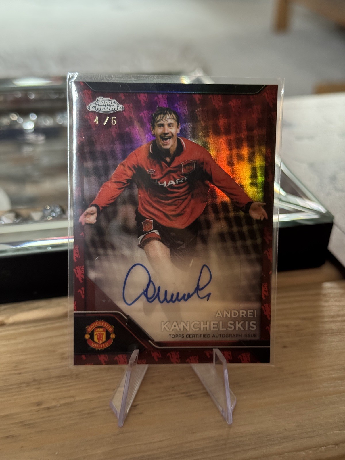 Topps Chrome Manchester United deluxe Andrei Kanchelskis /5 auto  for sale on Ebay