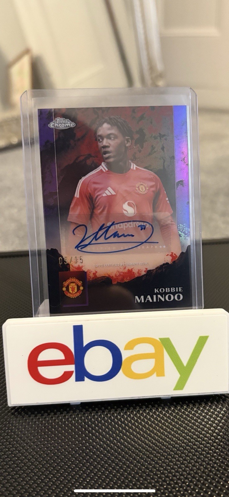 Topps Chrome Manchester United Deluxe KOBBIE MAINOO Auto 5/15🔥 for sale on Ebay