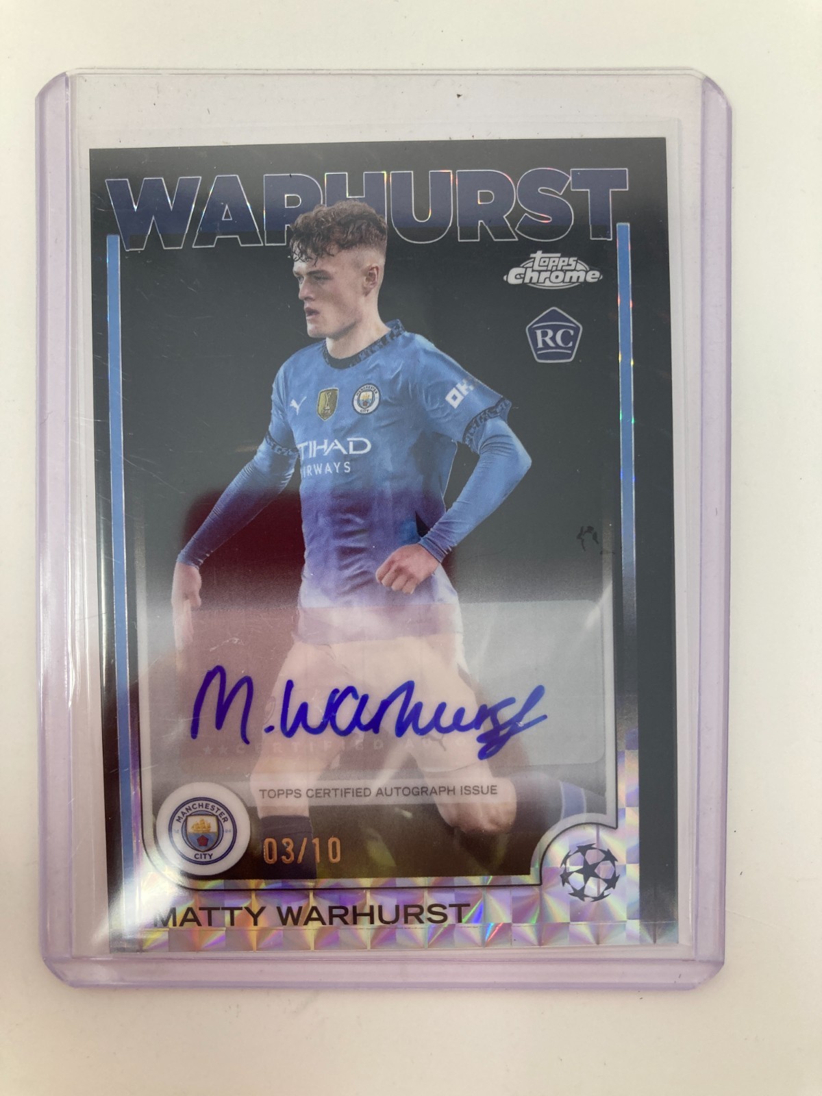 TOPPS CHROME 24/25 MATTY WARHURST MANCHESTER CITY AUTO 3/10.. for sale on Ebay