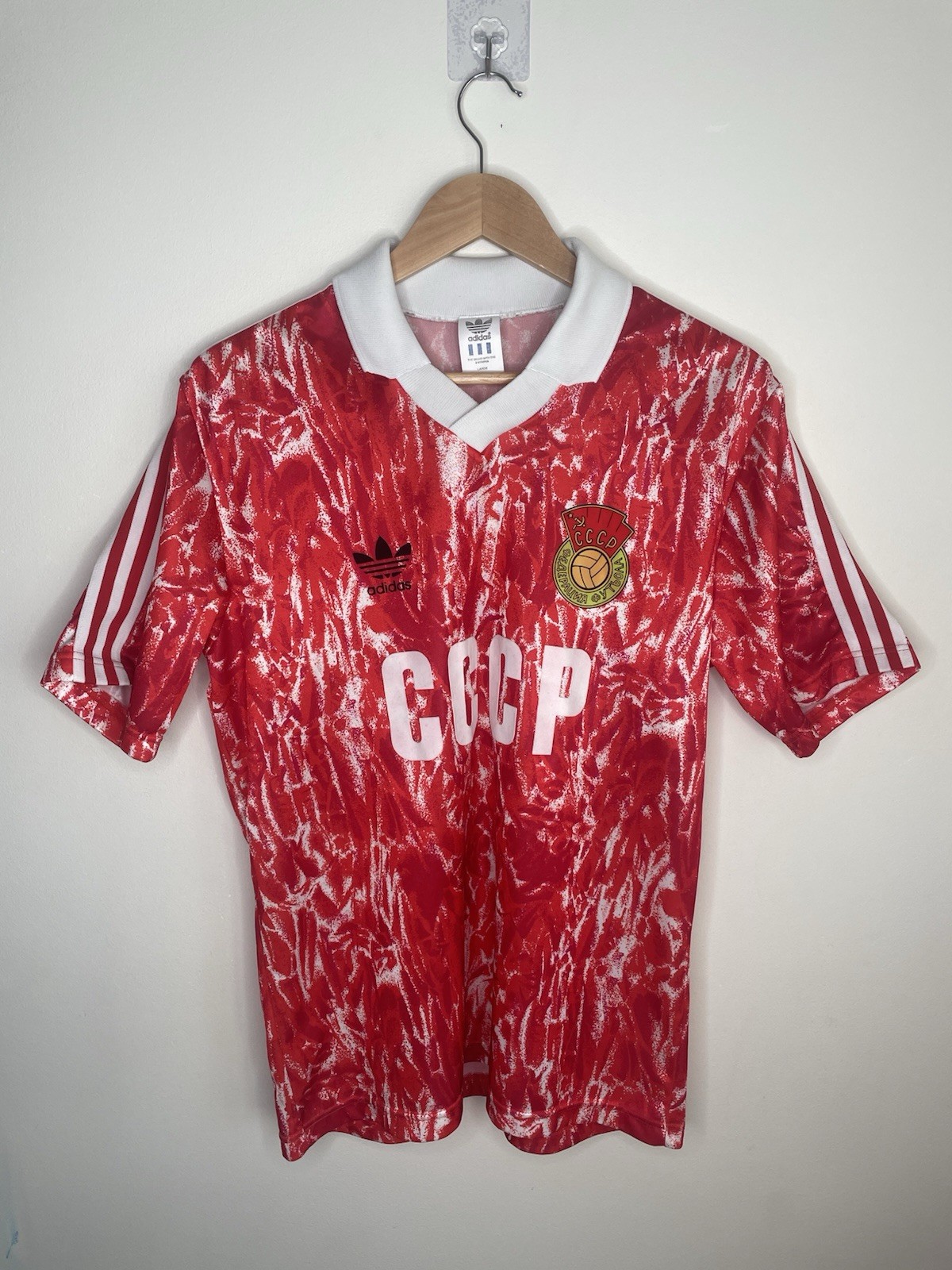 Vintage Adidas USSR CCCP Football Shirt Jersey 1991 Soviet Union Large Trefoil for sale on Ebay