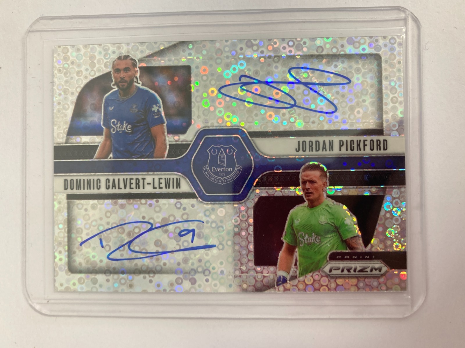 PANINI PRIZM PL 2024-25 PICKFORD/CALVERT-LEWIN EVERTON DUAL AUTOGRAPH DS-EVE. for sale on Ebay