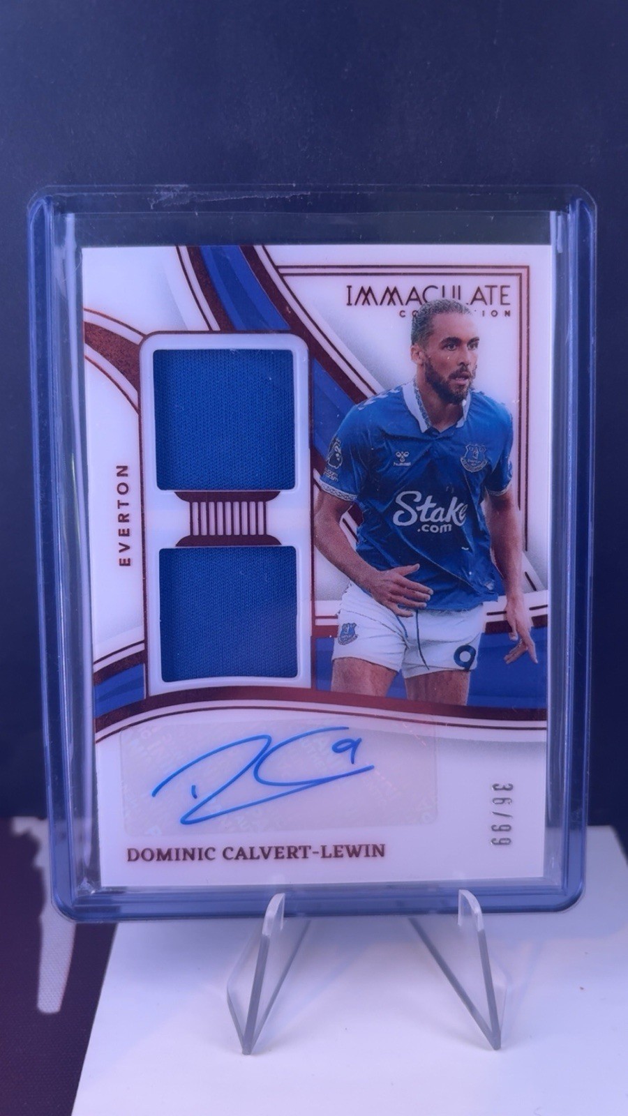 Dominic Calvert-Lewin Everton FC Dual Patch Auto 36/99 Panini Immaculate 2023-24 for sale on Ebay