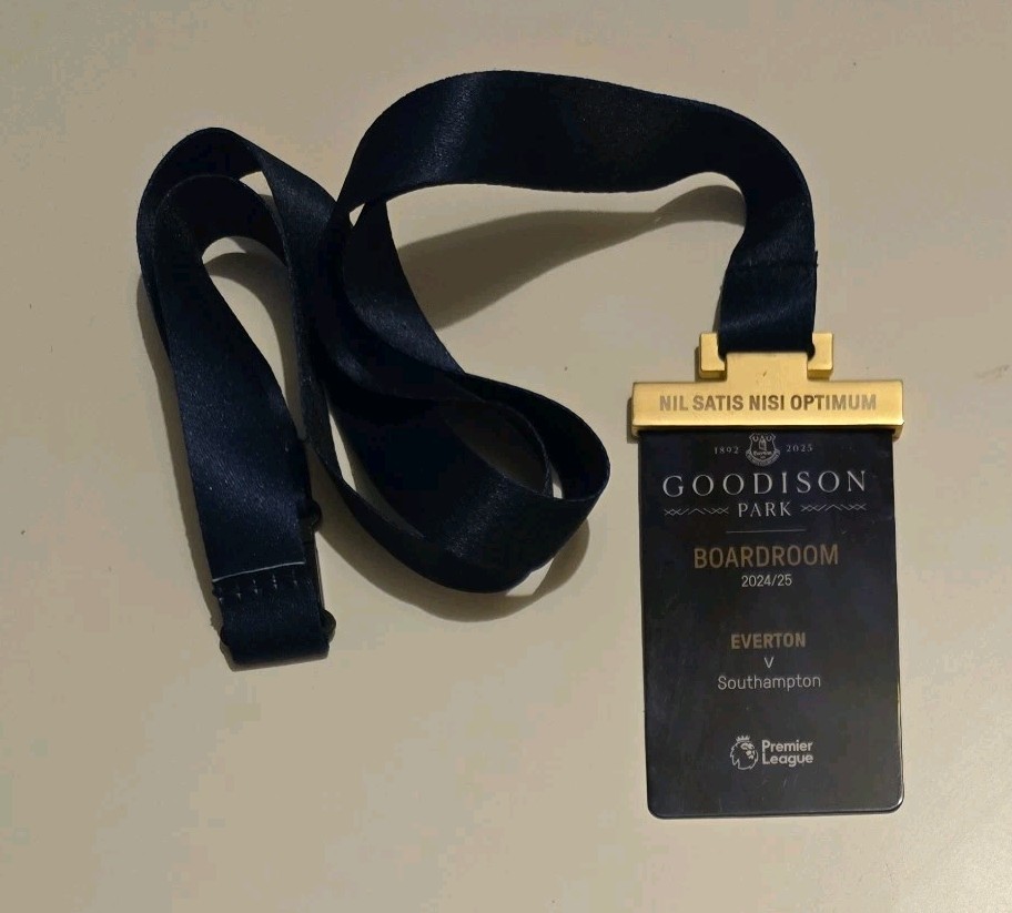 EVERTON v SOUTHAMPTON LAST GAME AT GOODISON 18TH MAY 2025 BOARDROOM PASS LANYARD for sale on Ebay