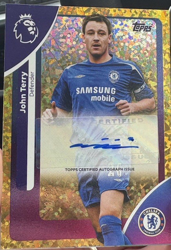 John Terry Chelsea Auto Gold Cracked Ice /50 Topps Premier league for sale on Ebay
