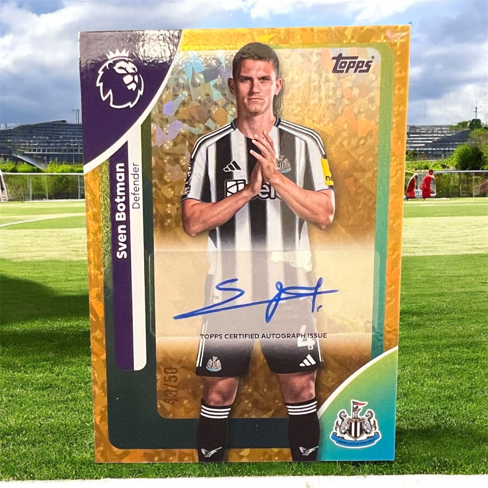 Topps Premier League 2026 Gold Numbered Auto Sven Botman Newcastle /50 for sale on Ebay