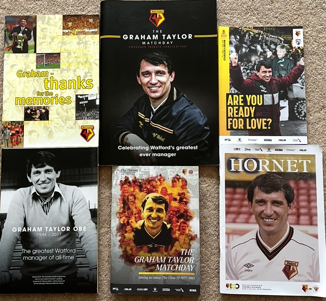 Graham Taylor Watford collection of programmes & testimonial brochure etc for sale on Ebay