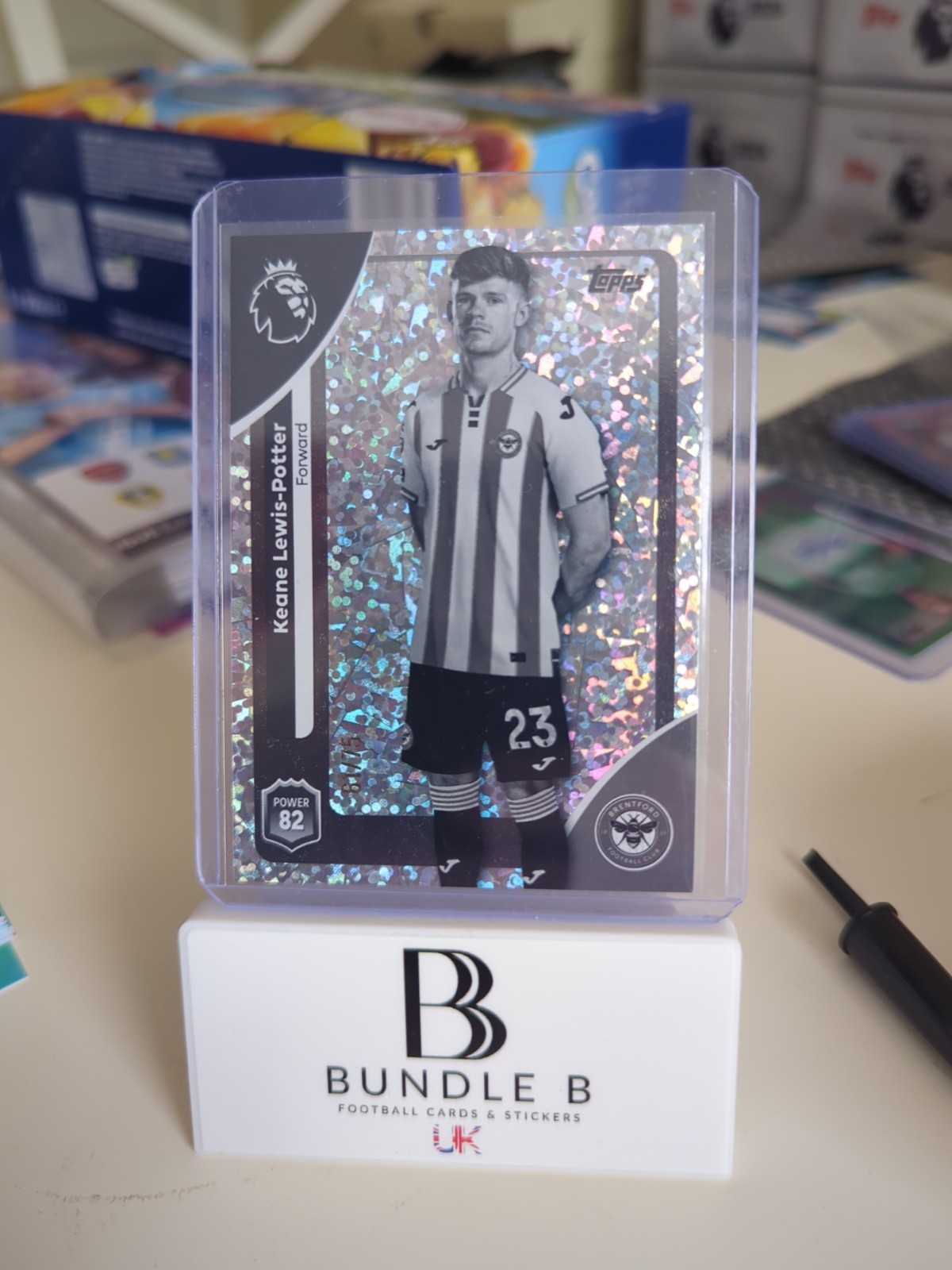TOPPS PREMIER LEAGUE 26 Keane Lewis-Potter Brentford BLACK & WHITE SPARKLE #/75  for sale on Ebay