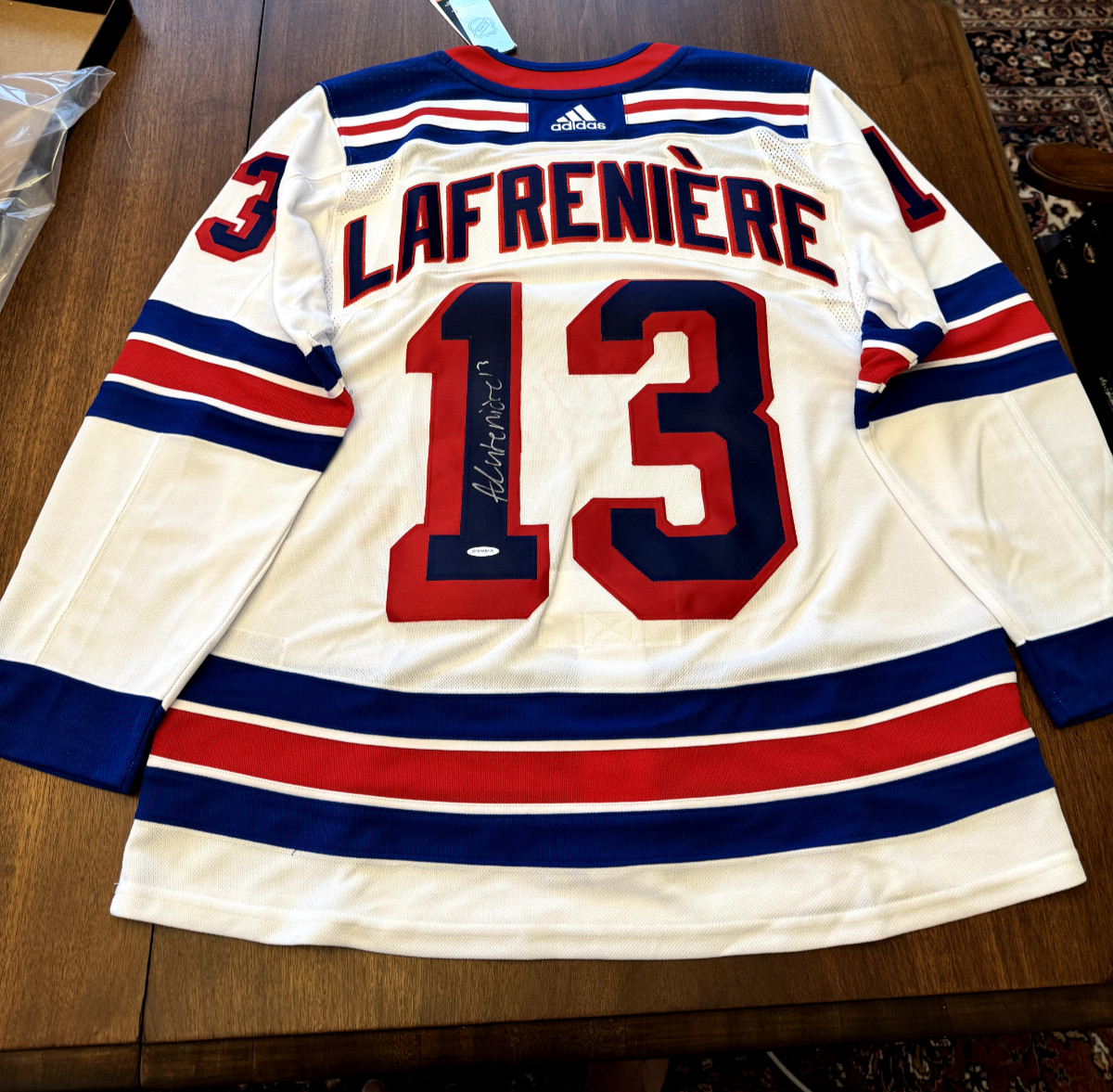Alexis Lafreniere signed Rangers Adidas jersey Upper Deck for sale on Ebay