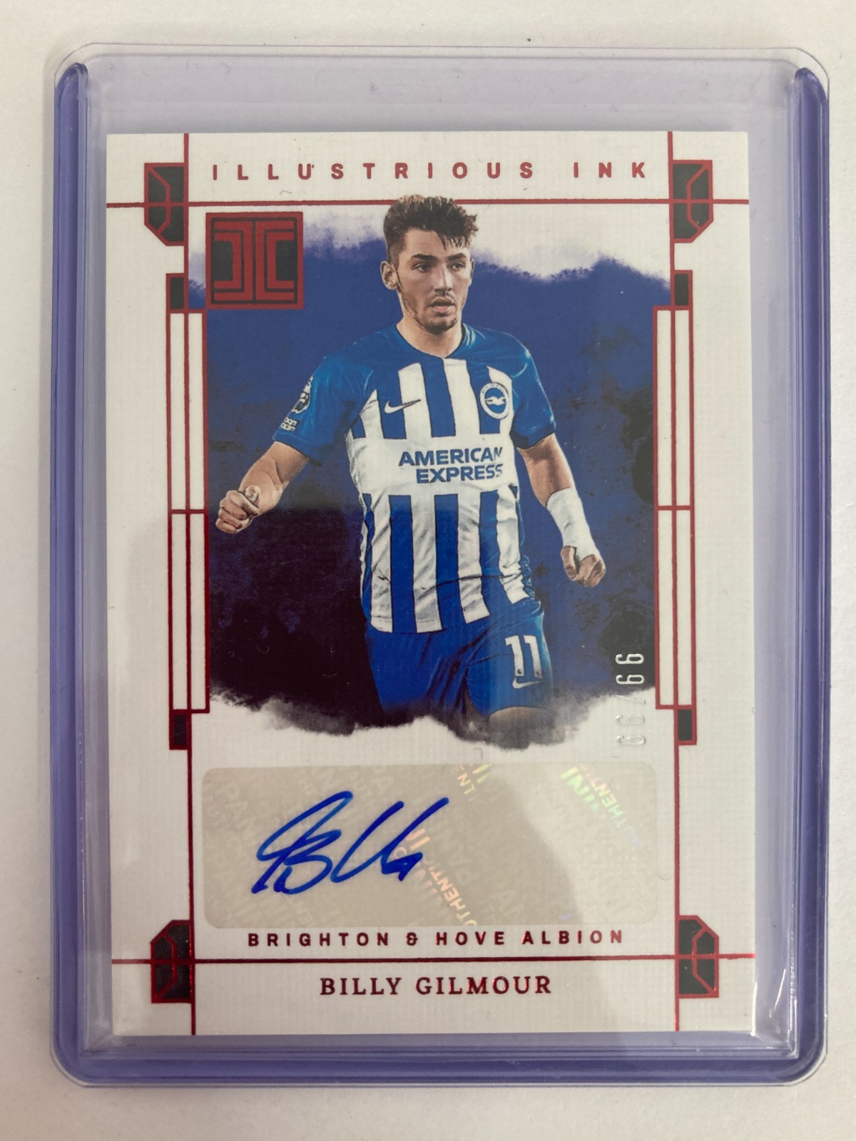PANINI IMPECCABLE PL 2023-24 BILLY GILMOUR BRIGHTON RED AUTOGRAPH 99/99. for sale on Ebay