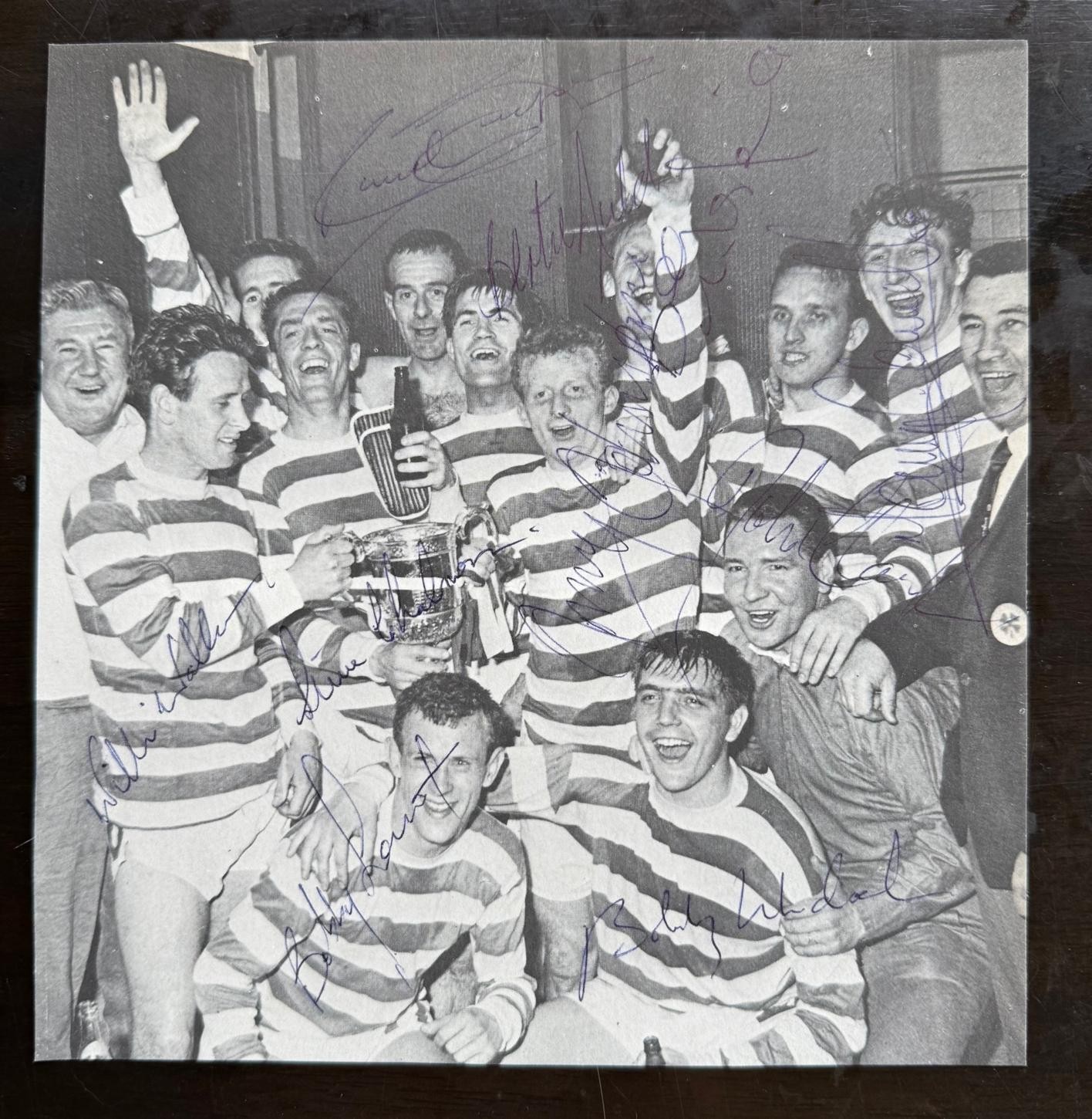 CELTIC Team signed 1966 champs Photo JOHNSTONE McNEILL MURDOCH LENNOX GEMMELL for sale on Ebay