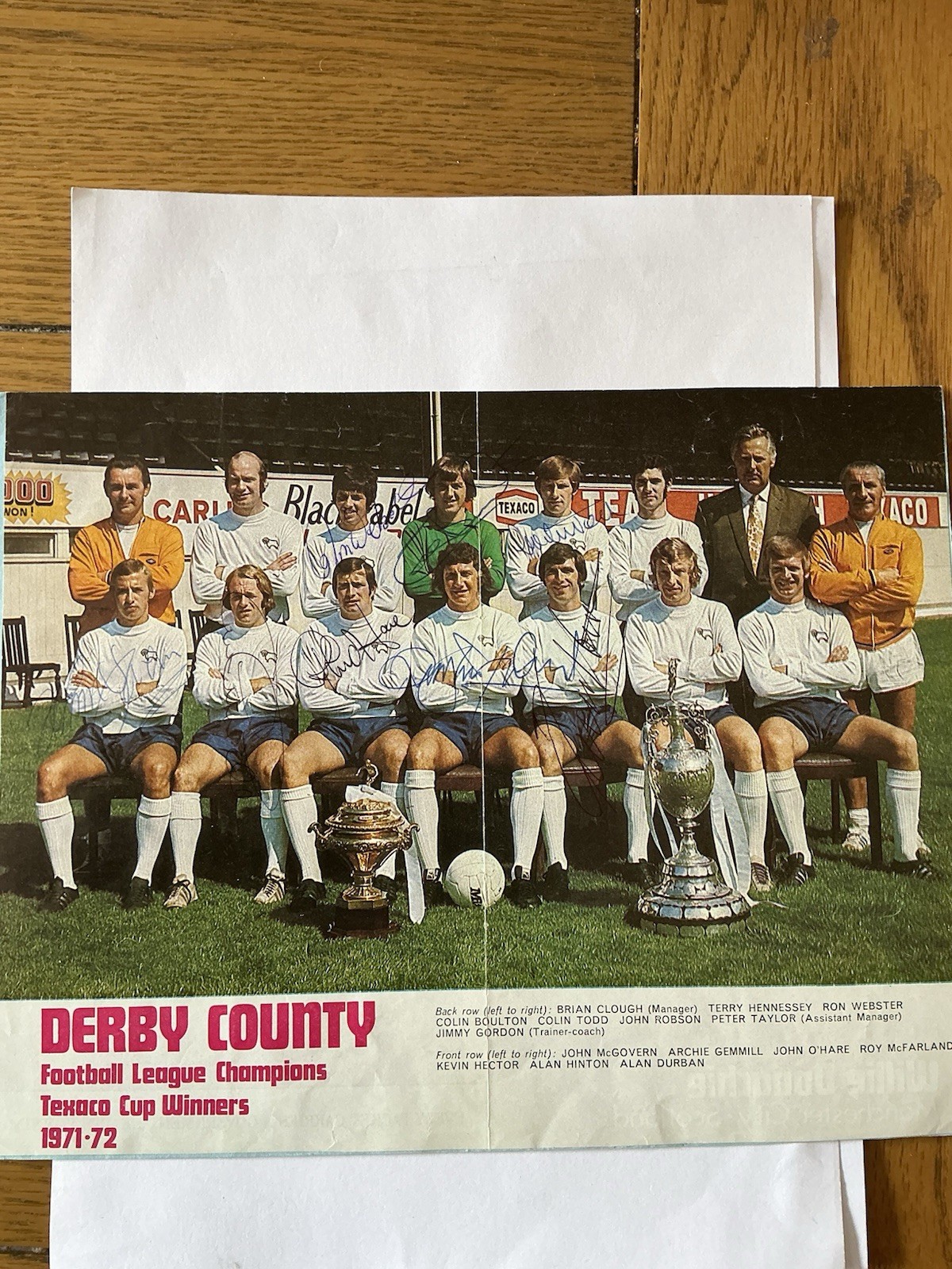 DERBY COUNTY Magazine Team Picture 1971/2 Signed By 8. for sale on Ebay