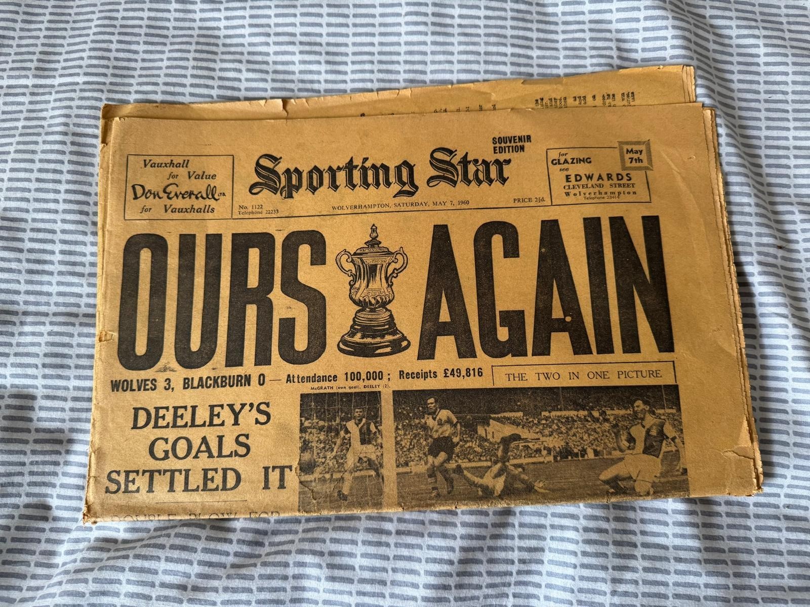 Sporting Star 1960 Wolves Blackburn FA Cup Final Ours Again + Wolves Autographs for sale on Ebay