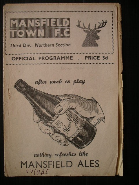 MANSFIELD TOWN  v  Derby County  55/6. for sale on Ebay