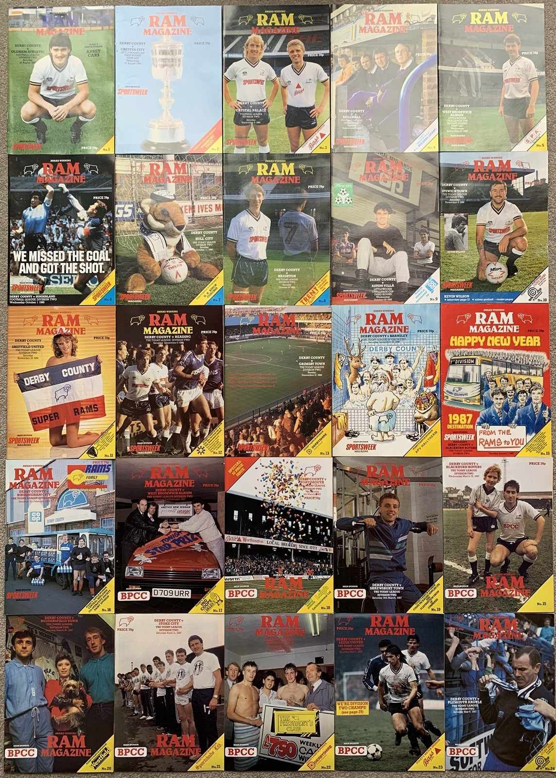 DERBY COUNTY FC 1986 1987 HOME COMPLETE SEASON FOOTBALL PROGRAMMES Job Lot RAMS for sale on Ebay