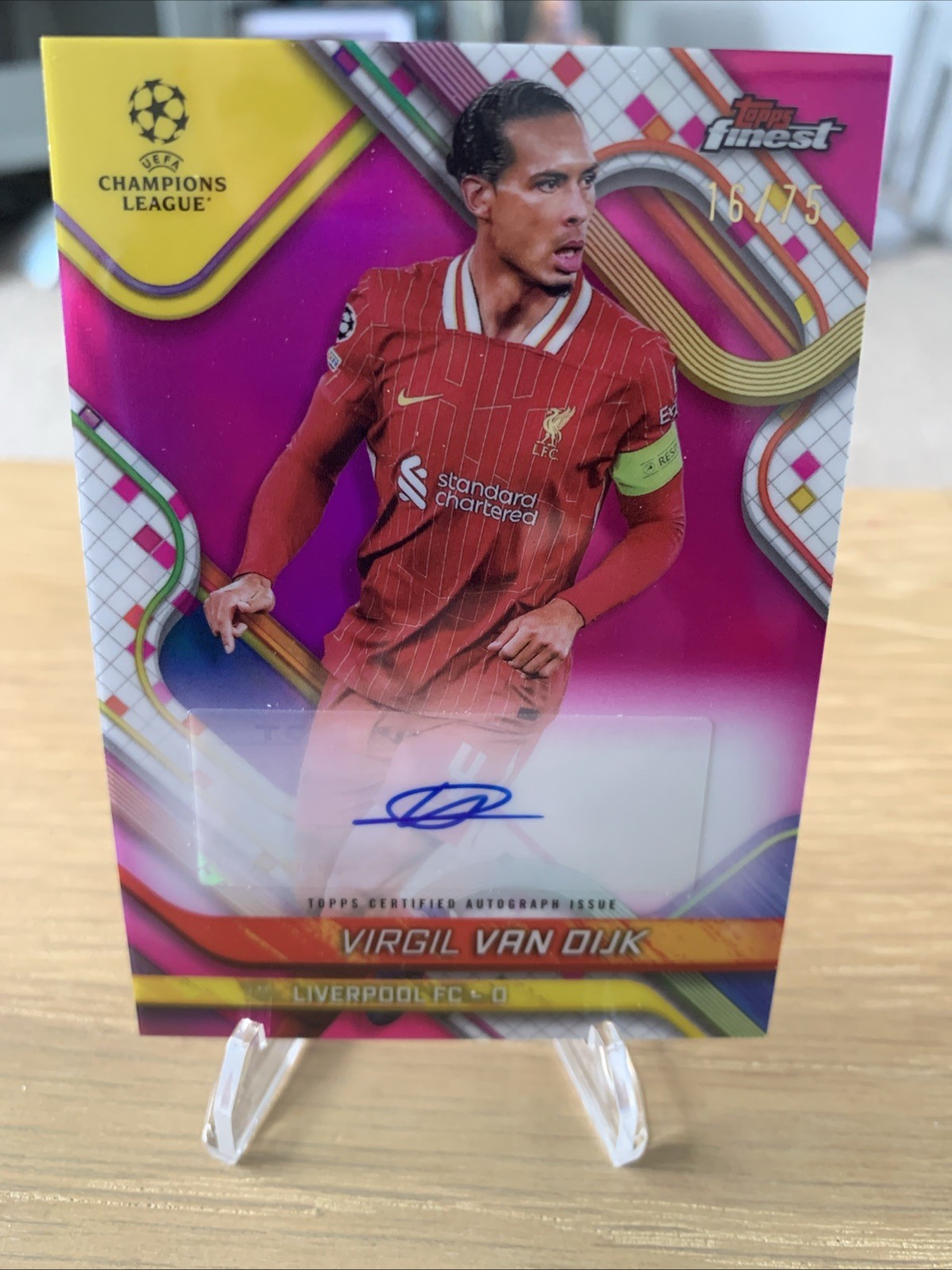 Topps Finest 2024/25 Virgil Van Dijk Autograph 16/75 Liverpool for sale on Ebay