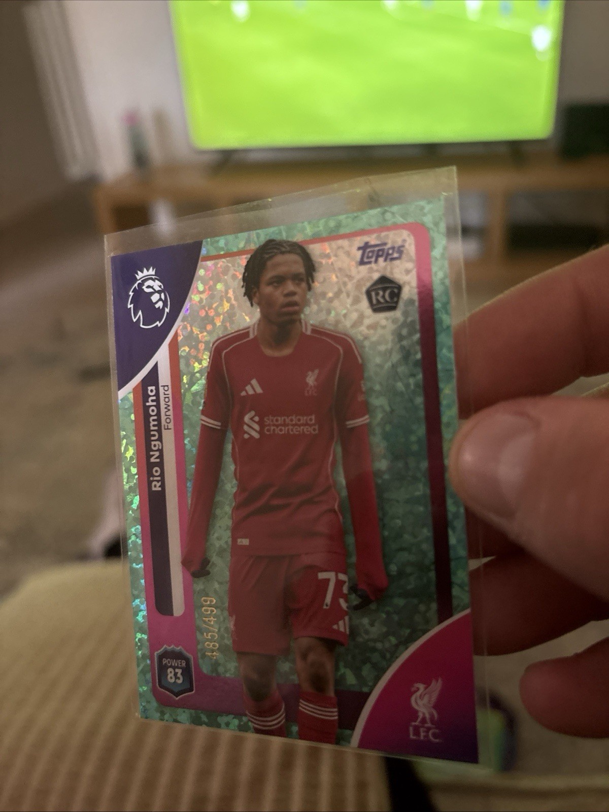 Topps 25/26 Rio Ngumoha 485/499 Emerald Parallel Premier League RC Liverpool for sale on Ebay