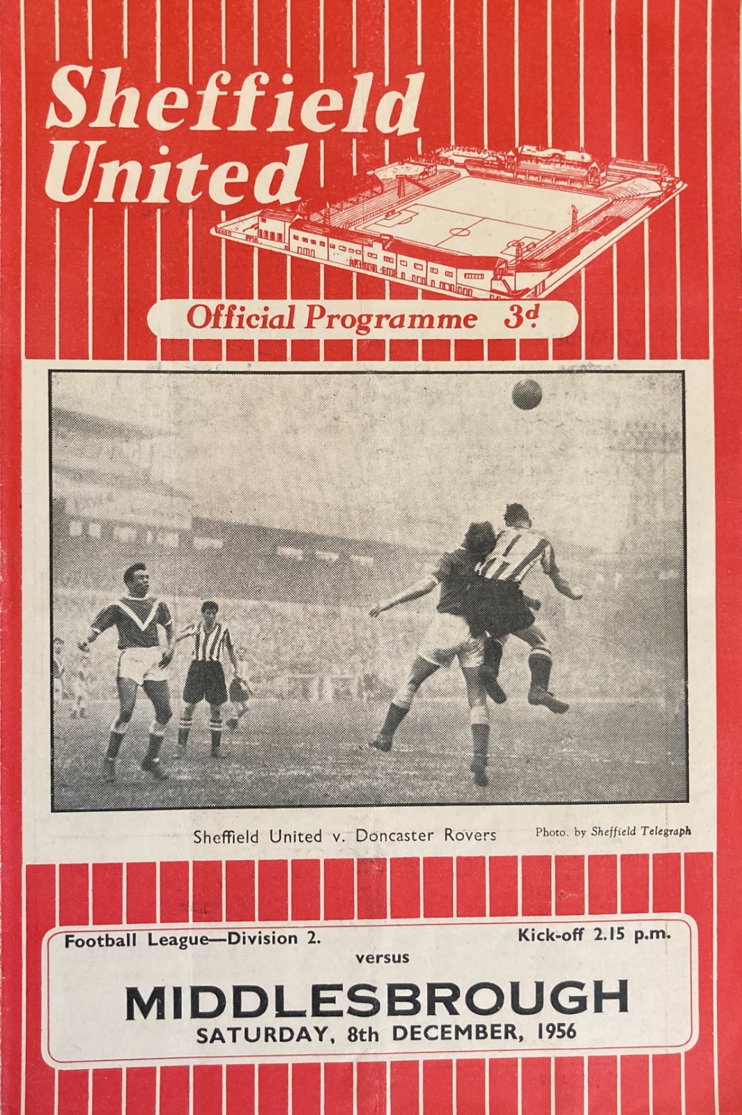 Sheffield United v Middlesbrough Div 2 1956/57 for sale on Ebay