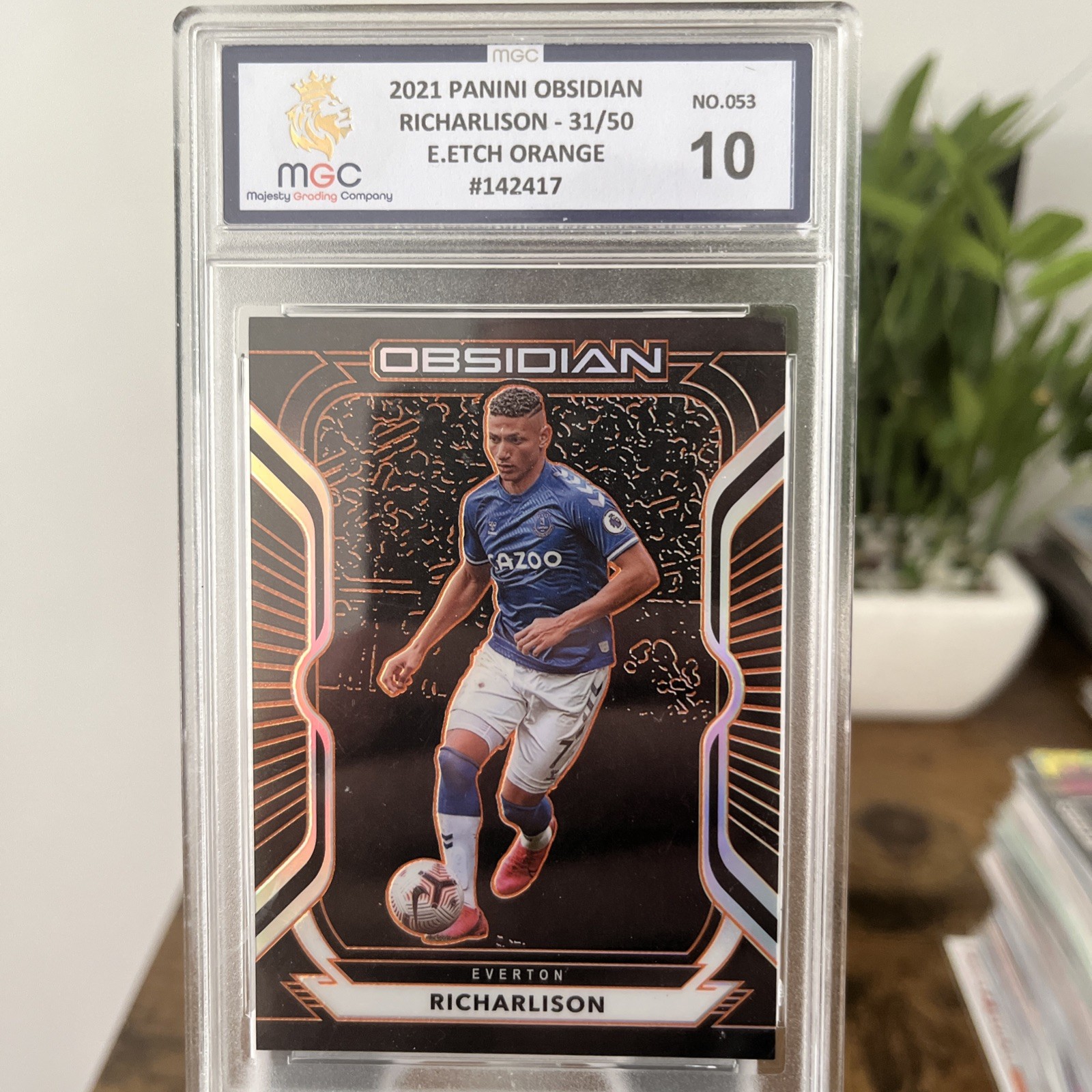 2020-21 Richarlison Obsidian Orange Everton Soccer Card 31/50 Brazil MGC 10 slab for sale on Ebay