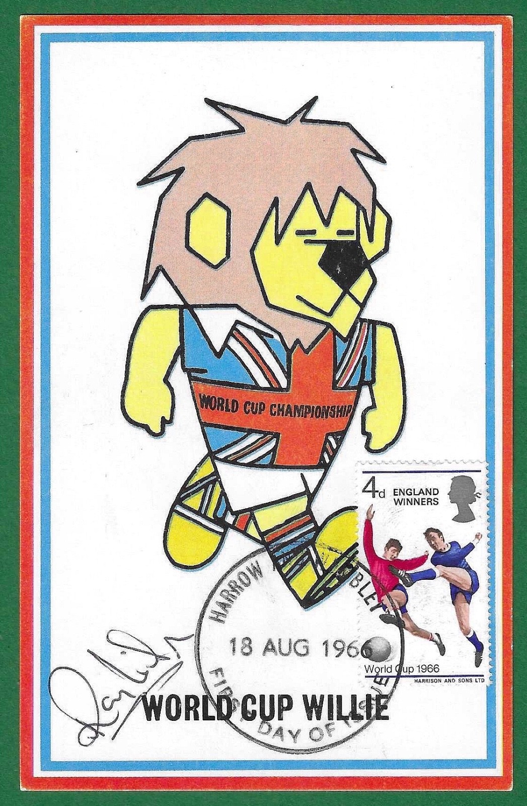 1966 FOOTBALL WORLD CUP WILLIE CARD SIGNED BY RAY WILSON, EVERTON & ENGLAND. for sale on Ebay