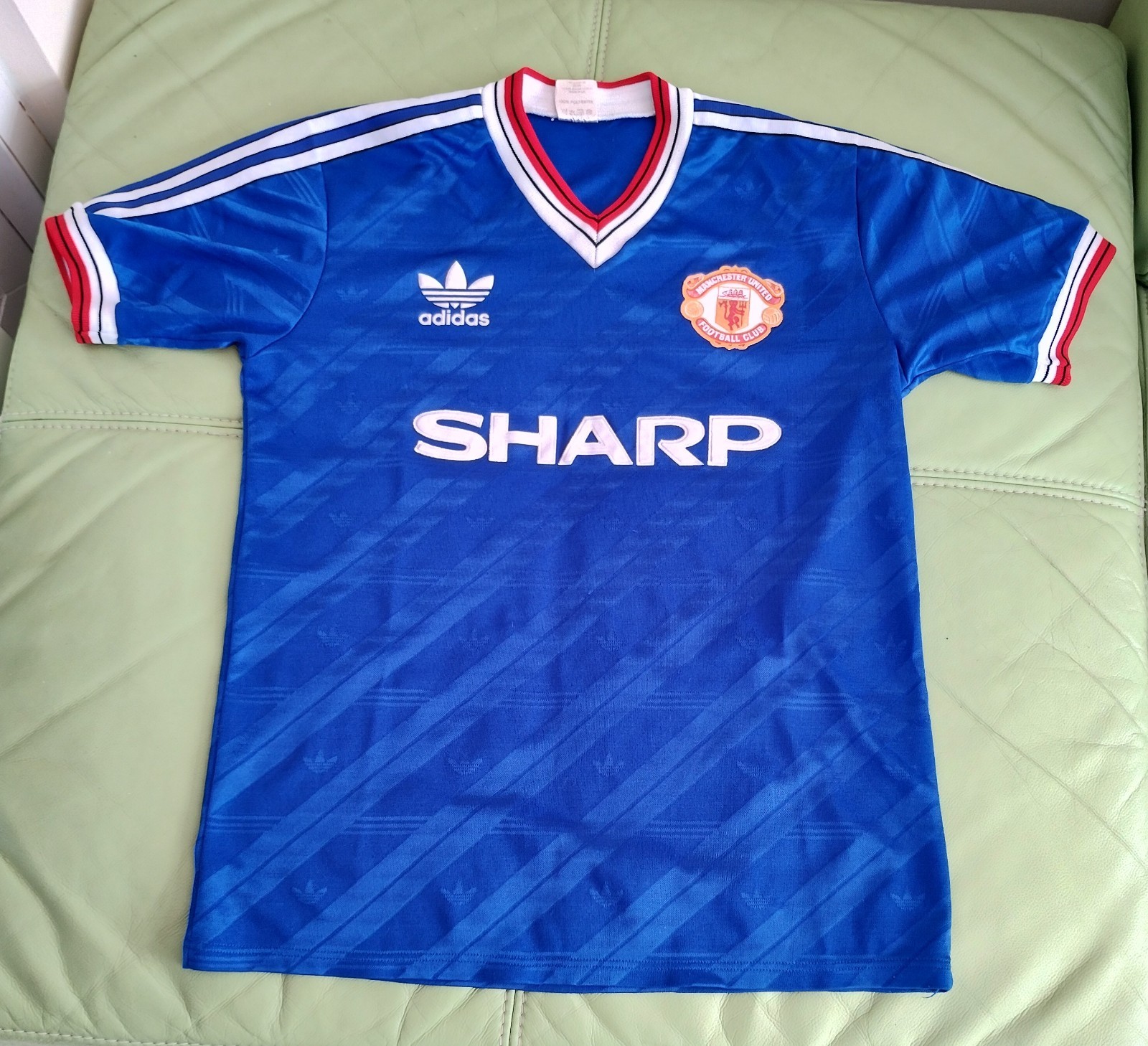 Vintage Manchester United 1988 - 1990 Replica Third Blue Shirt  Medium for sale on Ebay