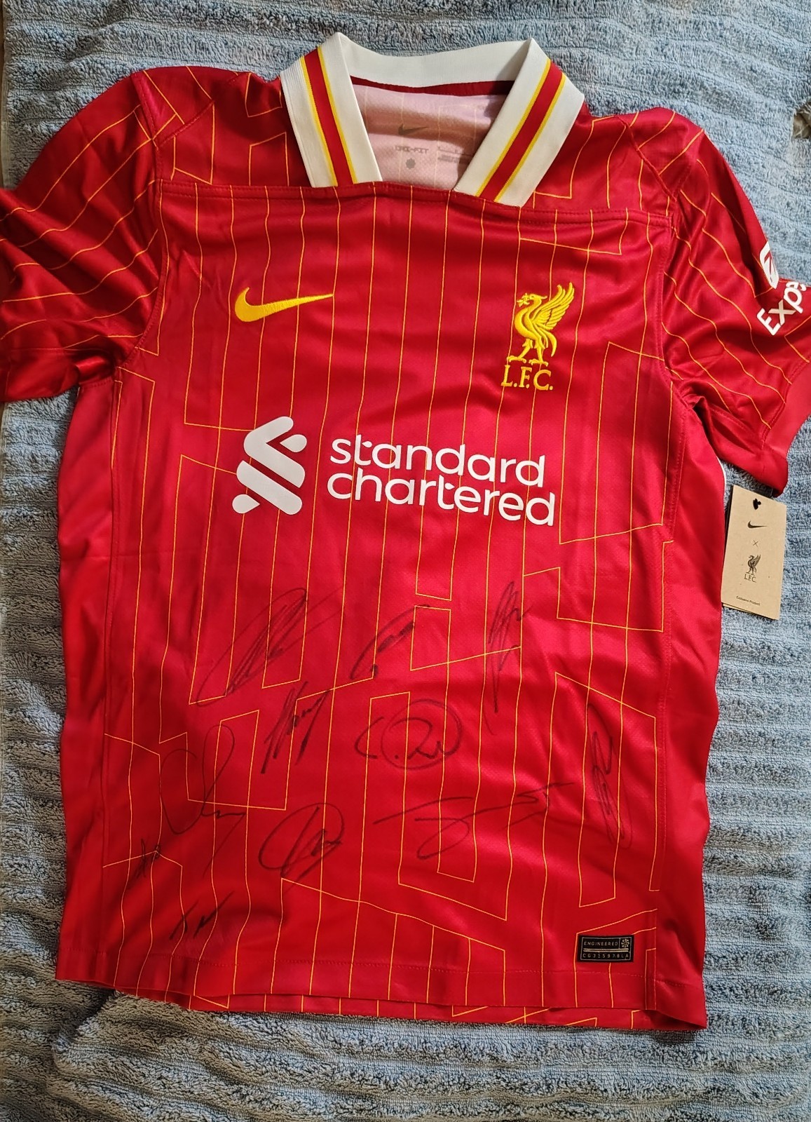 Liverpool FC 24/25 Home Jersey Nike team signed with COA for sale on Ebay