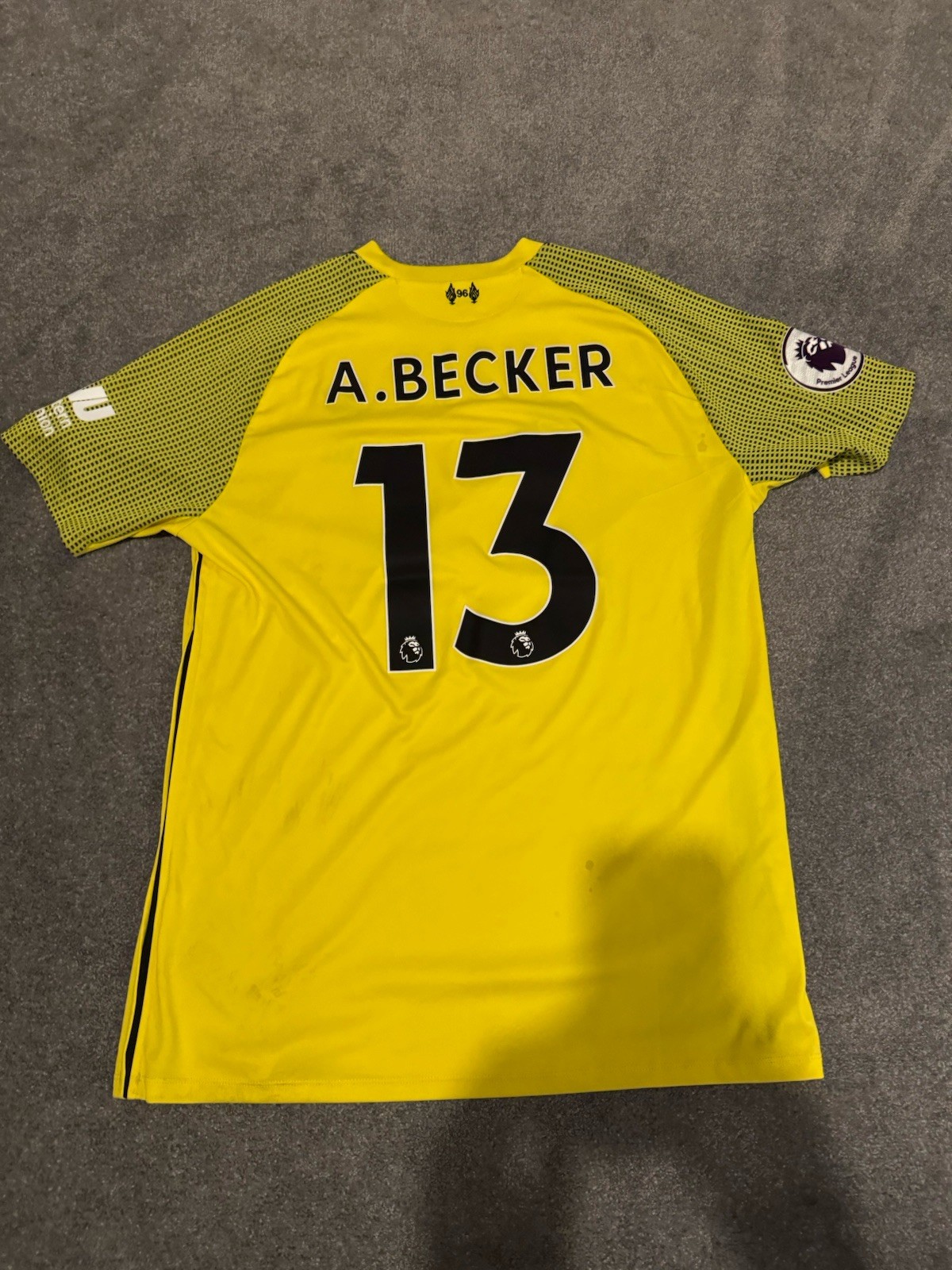 Liverpool 2018 2019 Player Match Worn New Balance Home Goalkeeper Shirt ALISSON for sale on Ebay