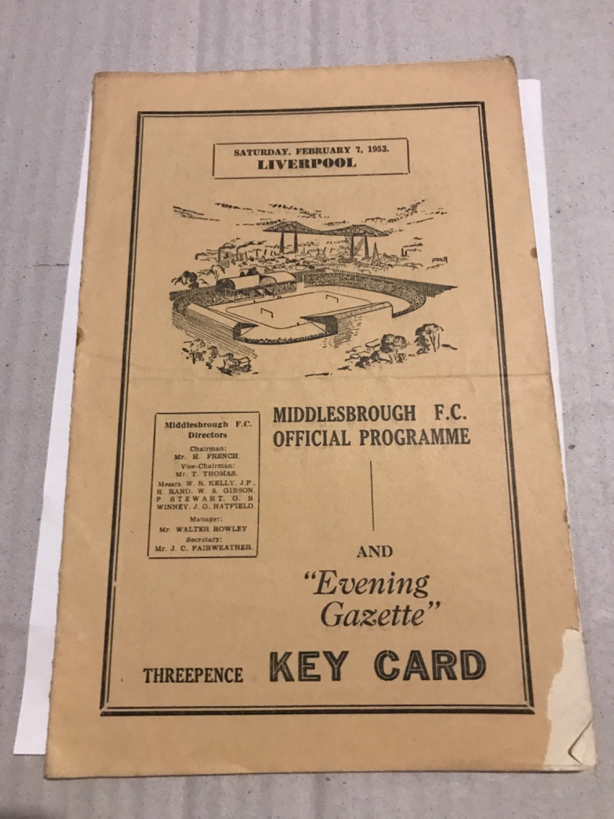 Middlesbrough v Liverpool 52/53 for sale on Ebay
