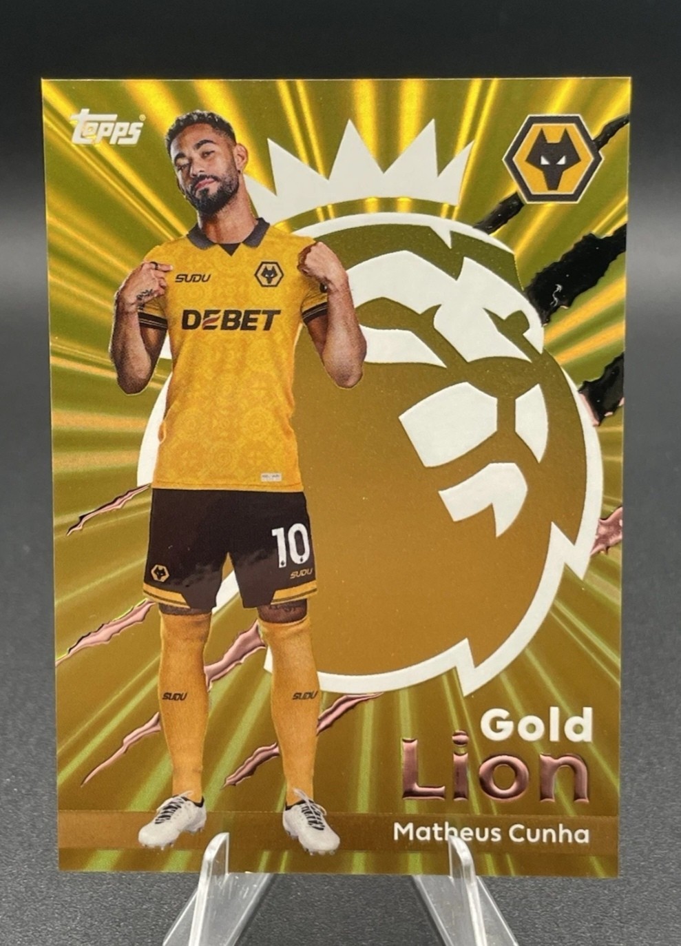 Matheus Cunha Gold Lion Topps Premier League Trading Card 2026 Wolves GL 18 for sale on Ebay