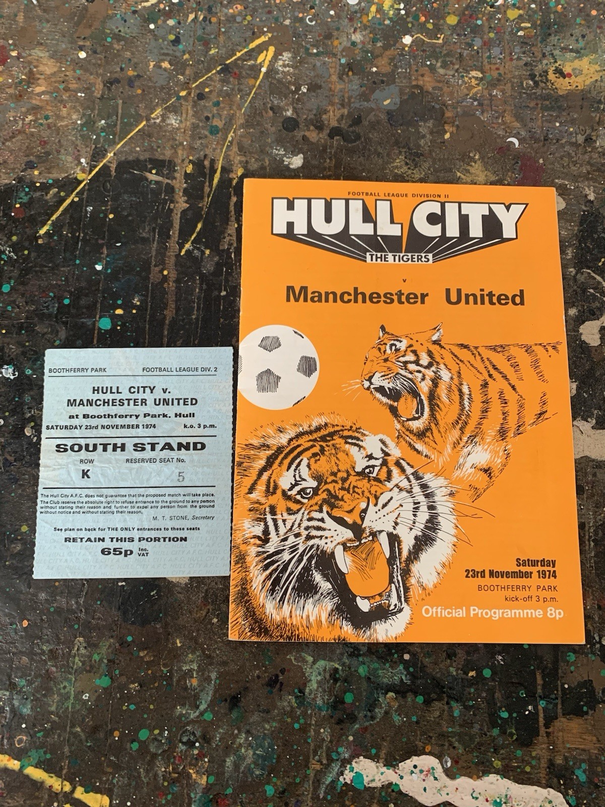 Hull City v Manchester United 23.11.1974 Second Division Programme And Ticket for sale on Ebay
