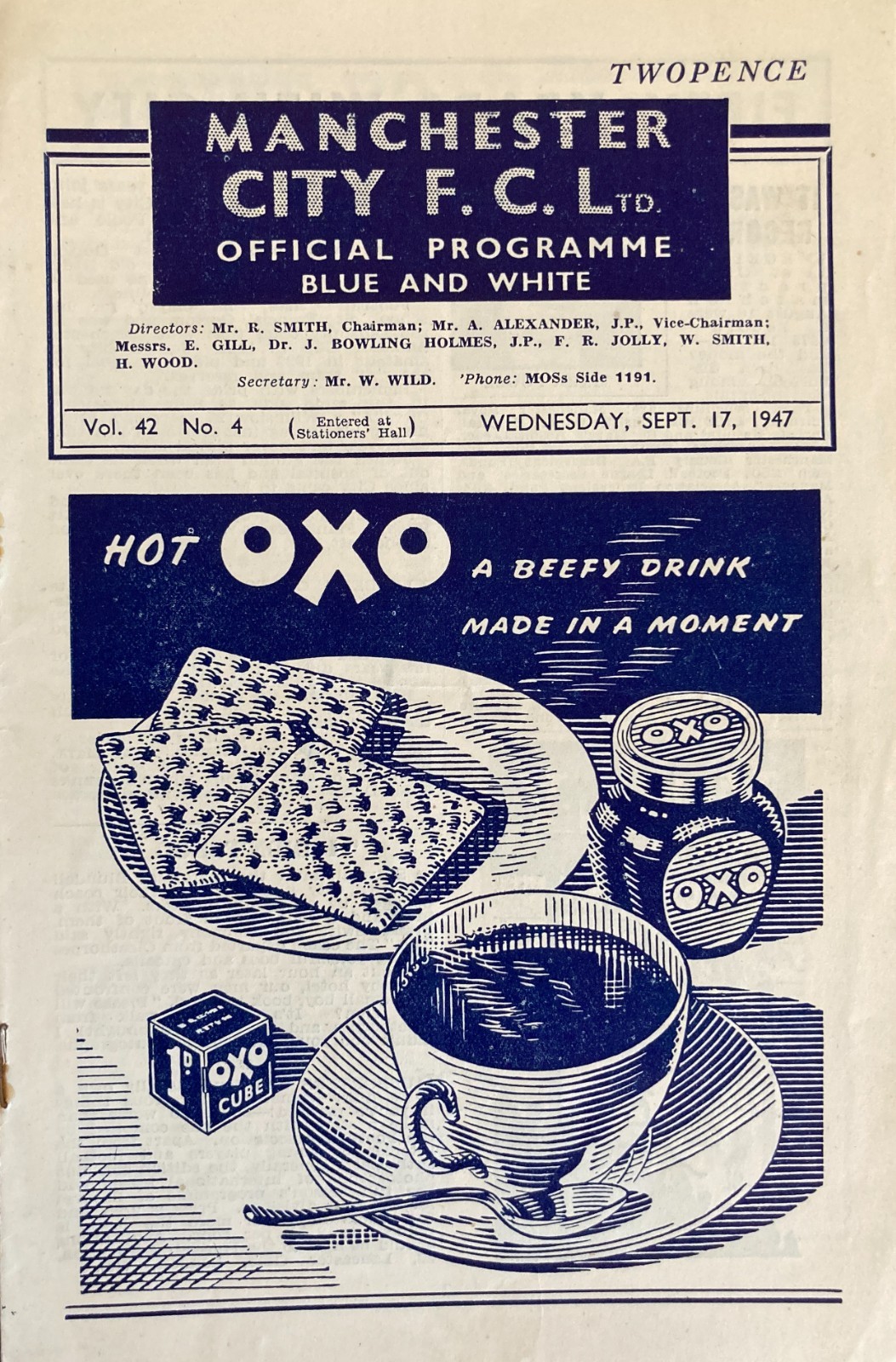 Manchester City v Derby County Div 1 1947/48 for sale on Ebay