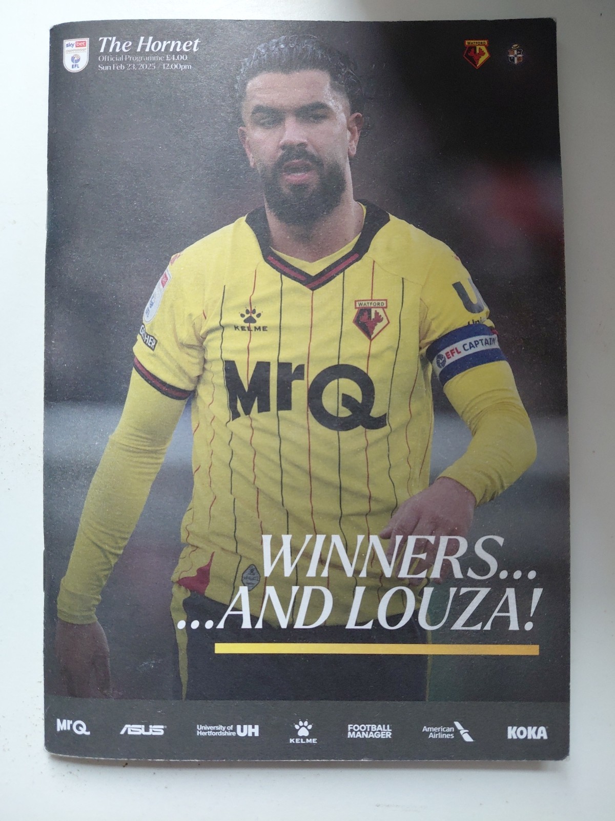 Watford V Luton Town 2024/25 Matchday Programme Championship Football Derby M1 for sale on Ebay