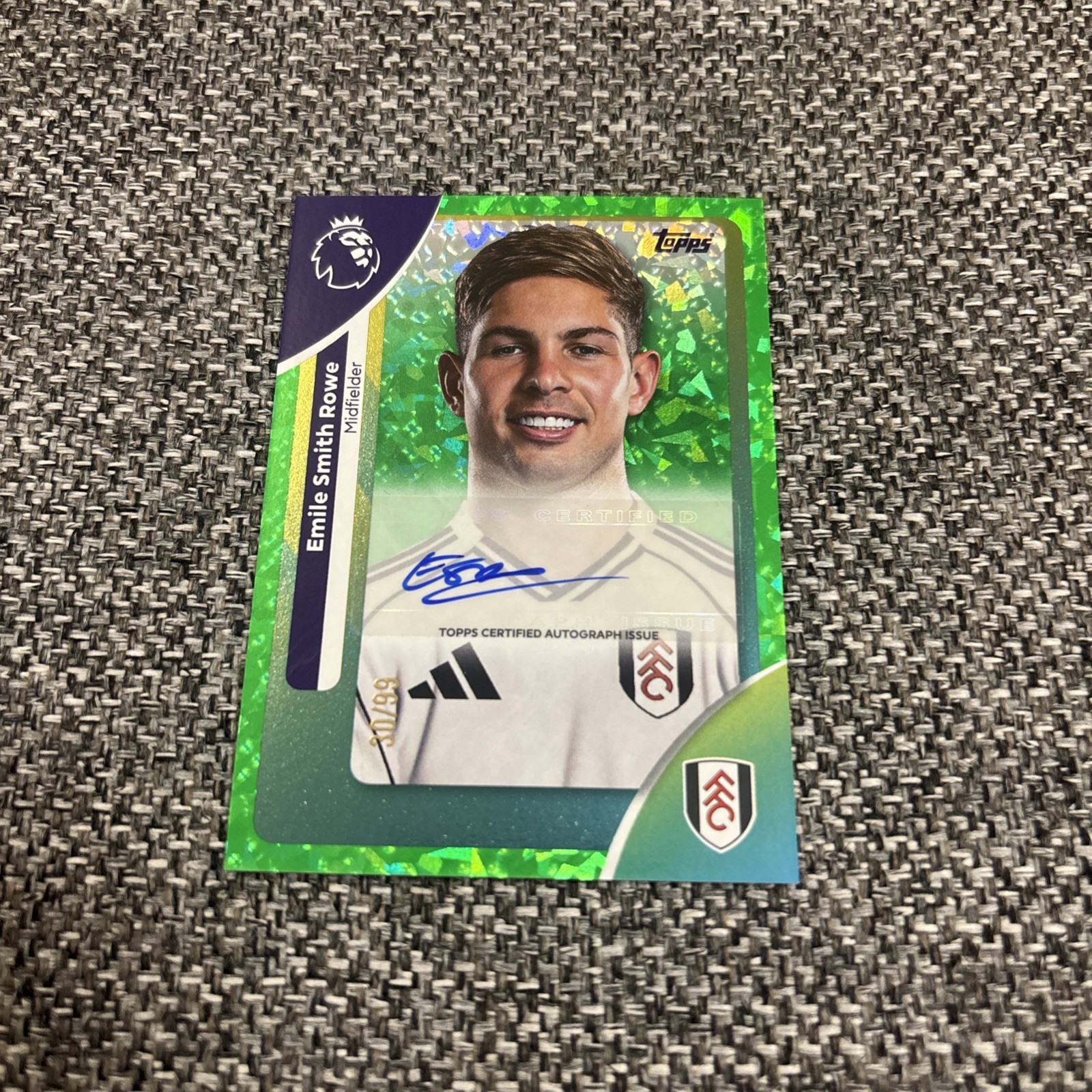 Emile Smith Rowe Fulham Autograph /99  Parallel 2025/26 Topps Premier League for sale on Ebay