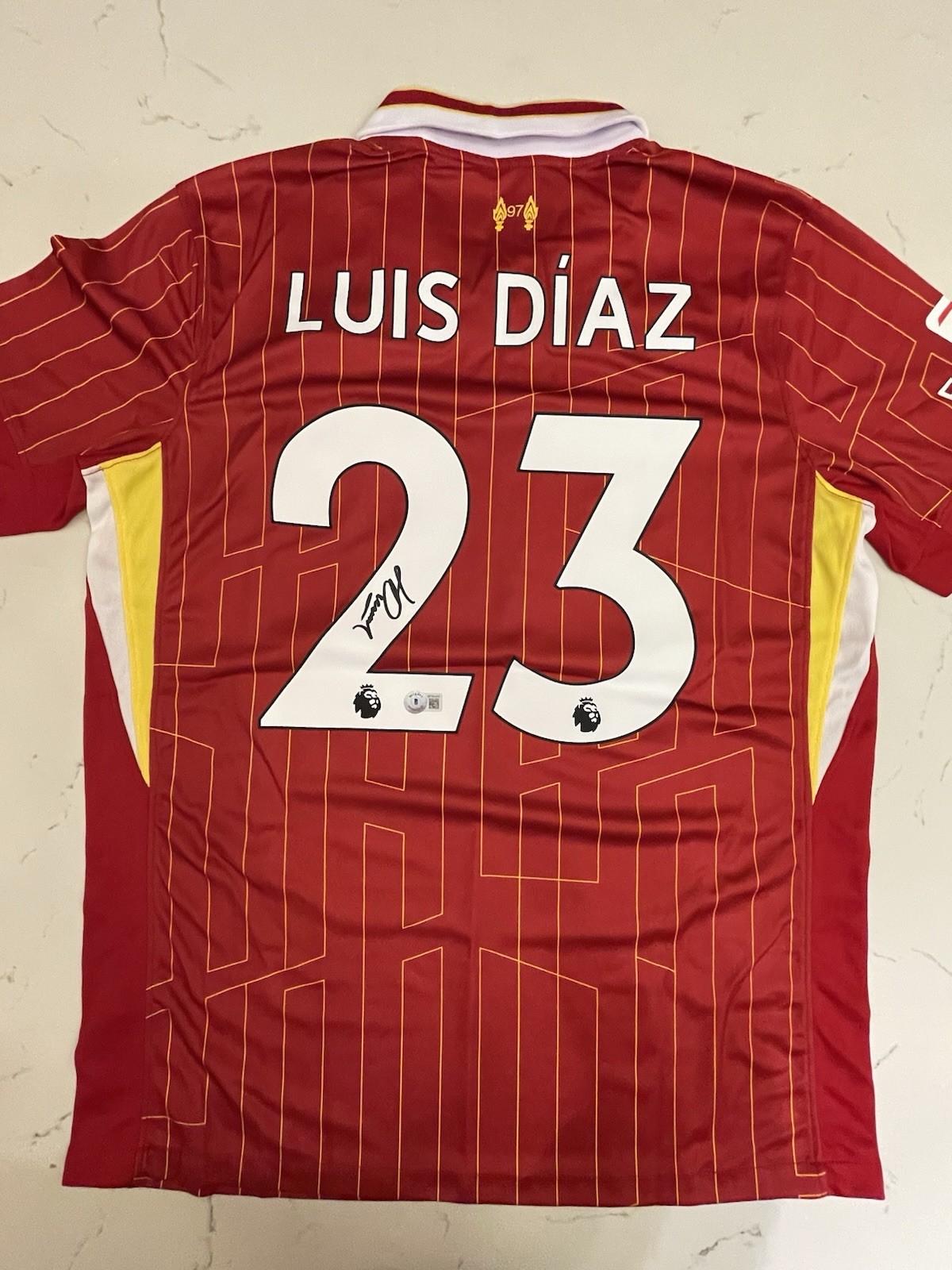 Autographed/Signed Luis Diaz Liverpool Red Soccer Jersey Beckett BAS COA Auto for sale on Ebay