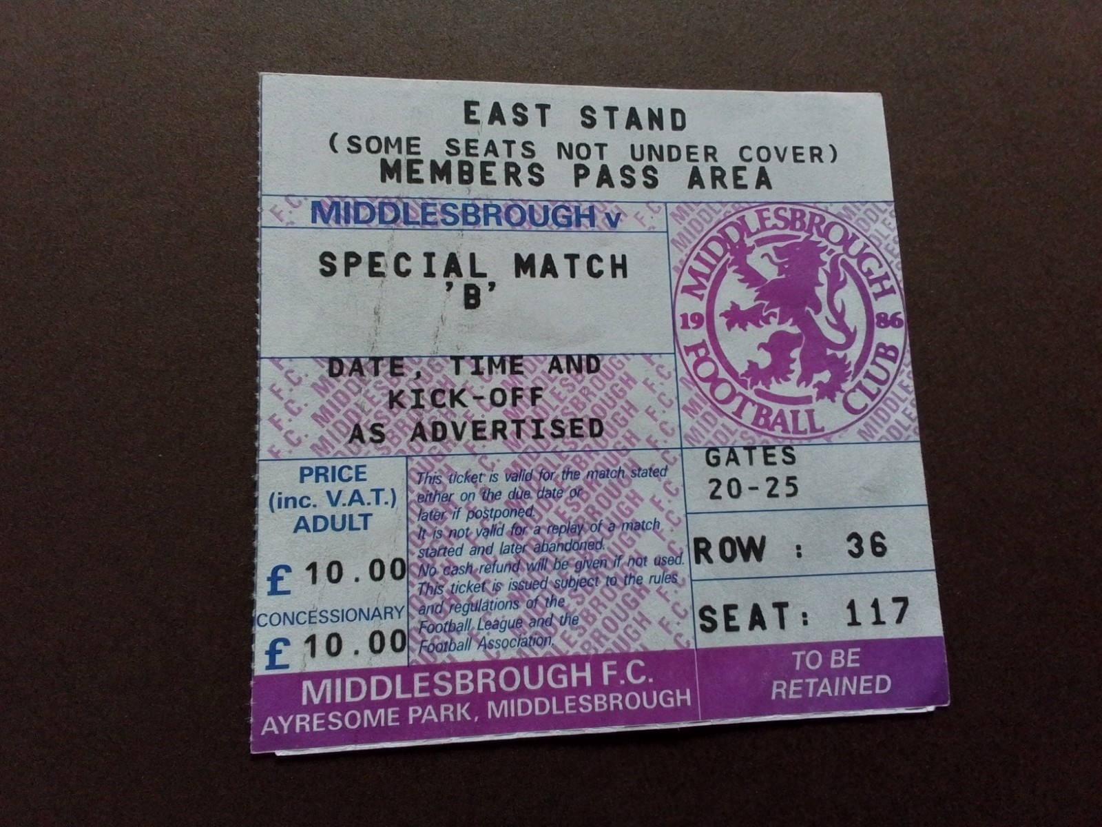 Middlesbrough v Manchester United  Rumbelows Cup Semi Final 1st Leg 1991/2 for sale on Ebay